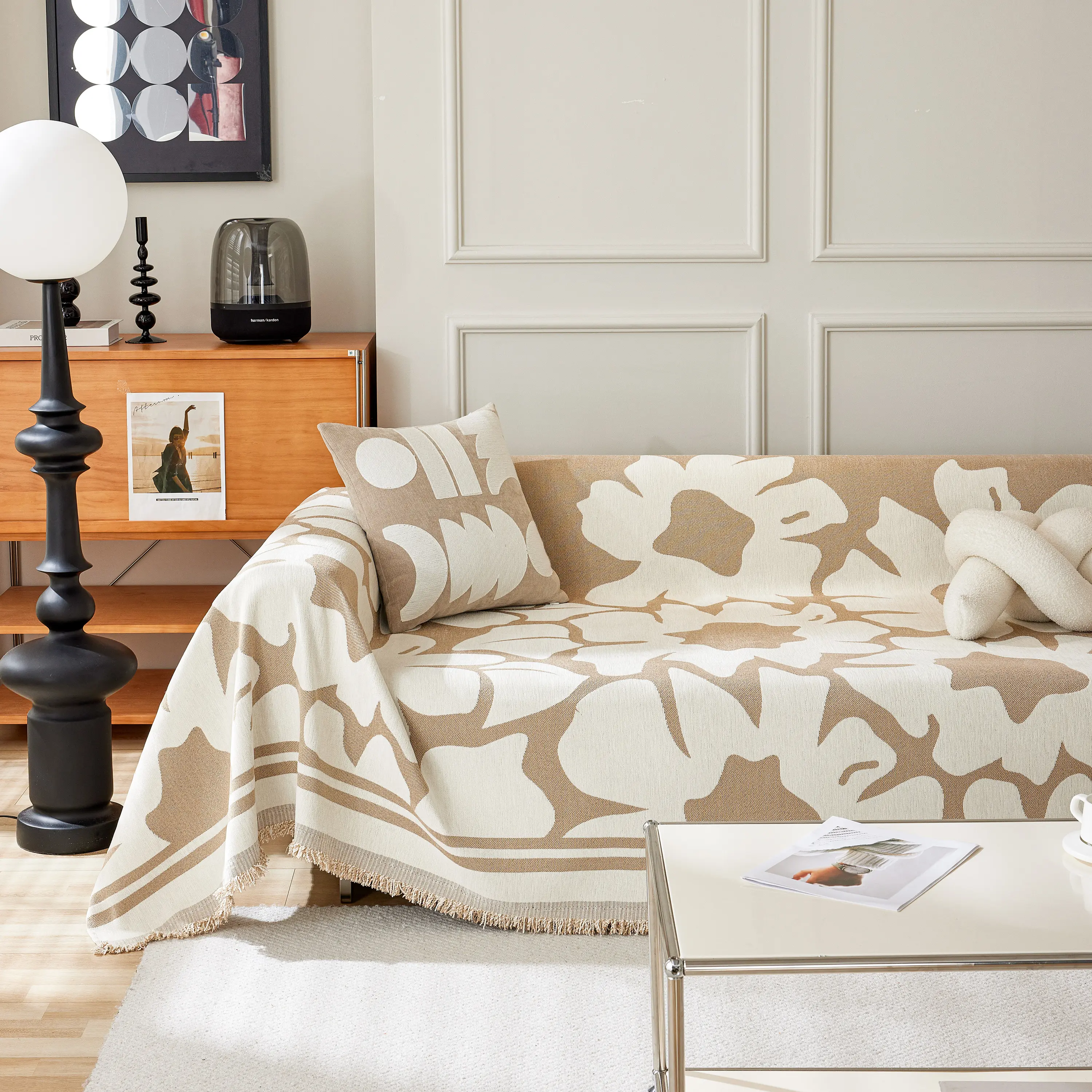 Chenille Floral Soft Thick Reversible Blanket Covers for Couch, Couch Protector Blanket Cover Sofa - Image 199