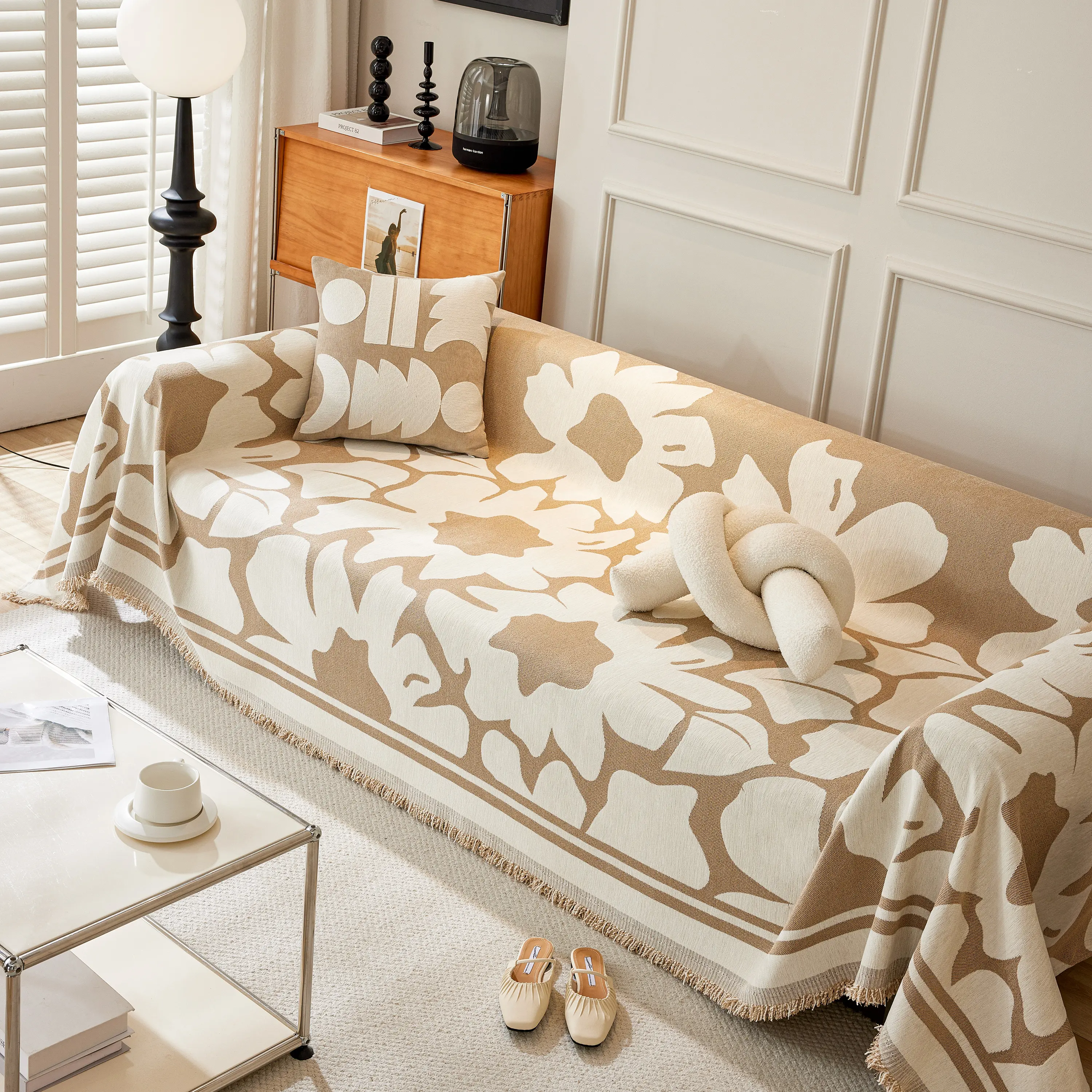 Chenille Floral Soft Thick Reversible Blanket Covers for Couch, Couch Protector Blanket Cover Sofa - Image 202