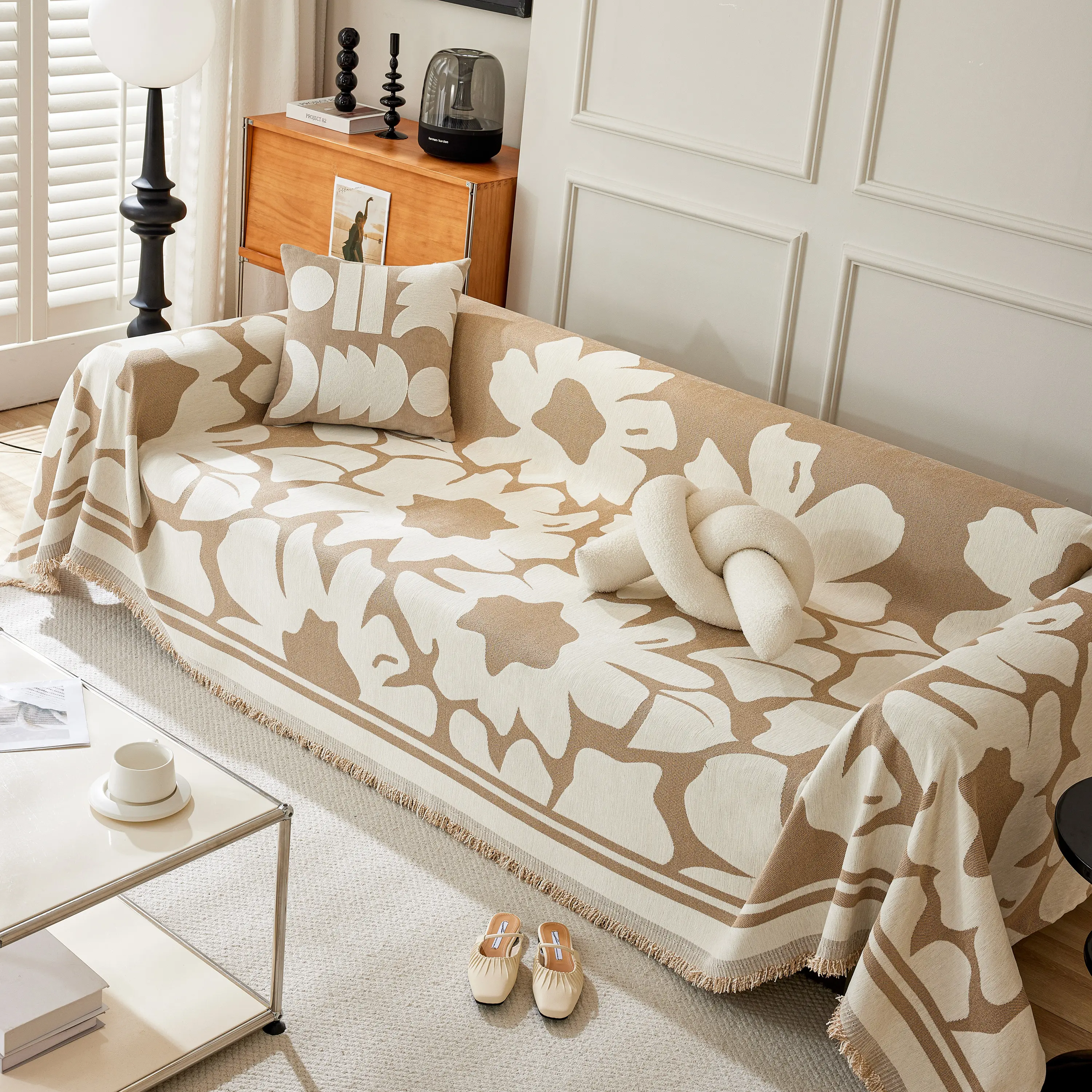 Chenille Floral Soft Thick Reversible Blanket Covers for Couch, Couch Protector Blanket Cover Sofa - Image 203