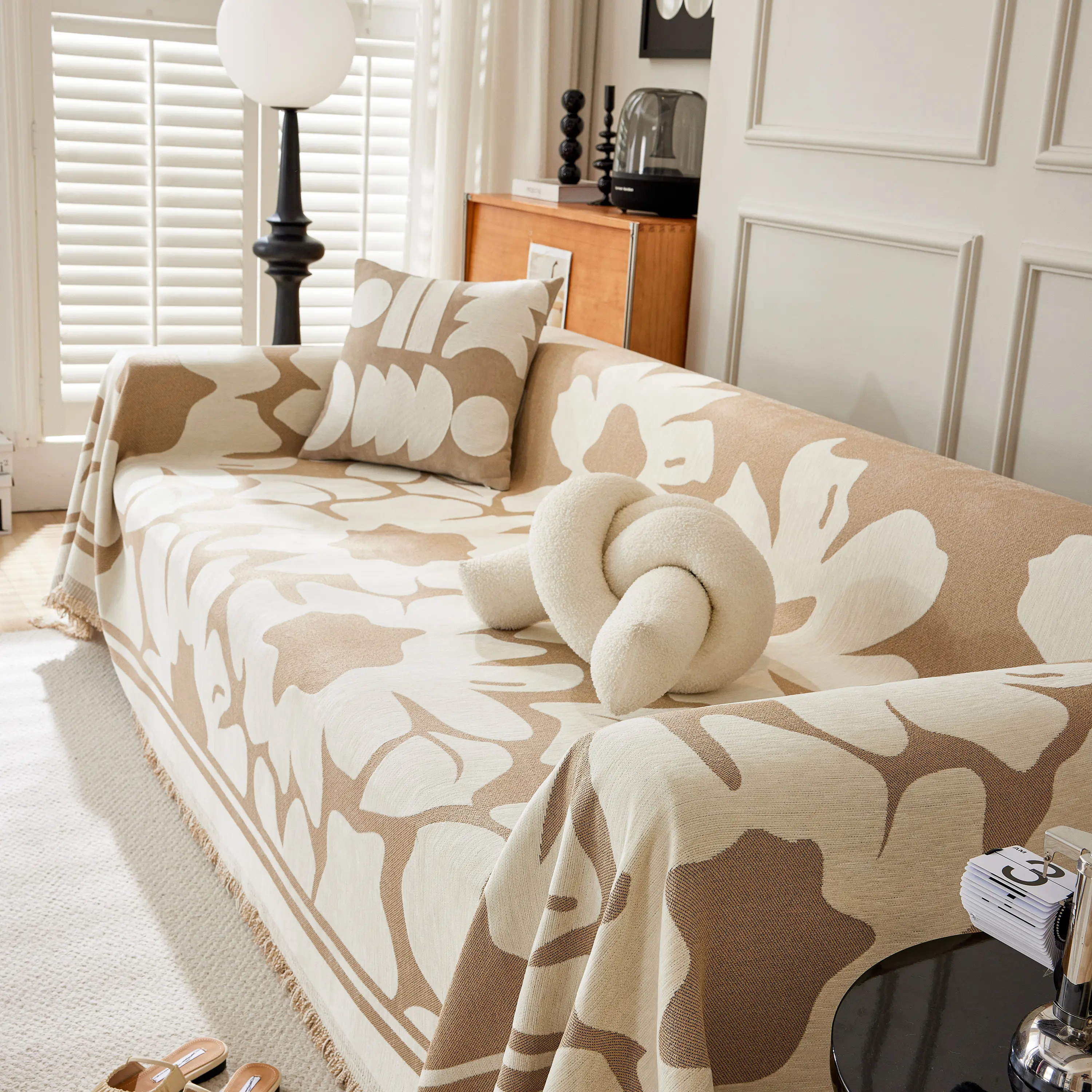 Chenille Floral Soft Thick Reversible Blanket Covers for Couch, Couch Protector Blanket Cover Sofa - Image 206