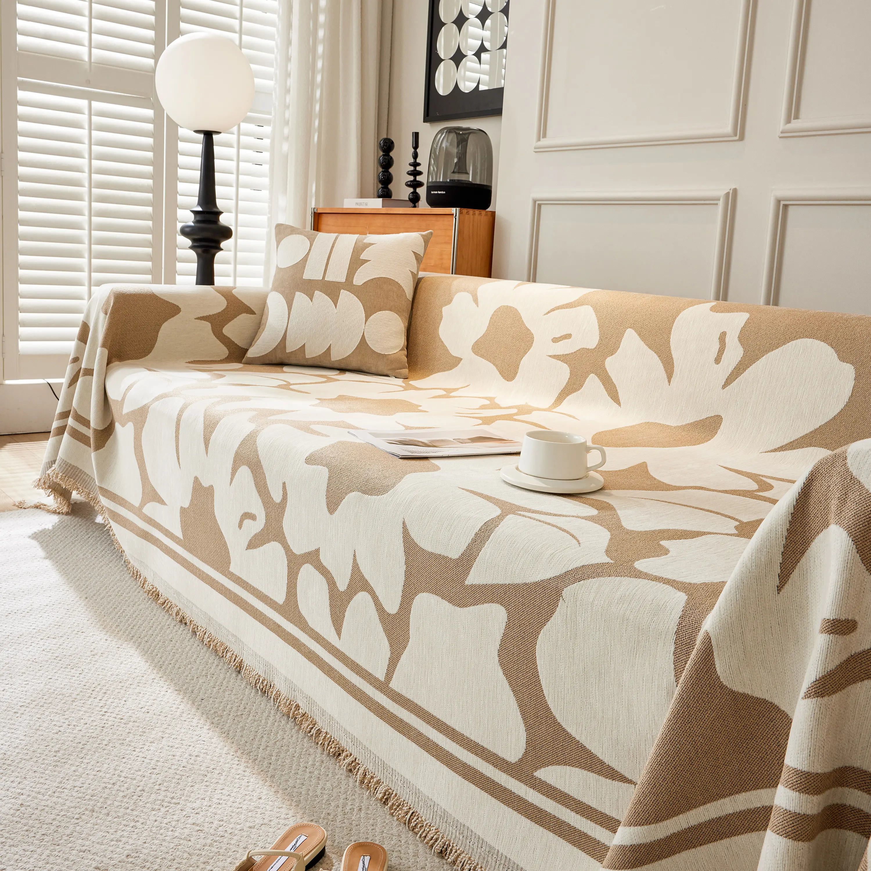 Chenille Floral Soft Thick Reversible Blanket Covers for Couch, Couch Protector Blanket Cover Sofa - Image 208