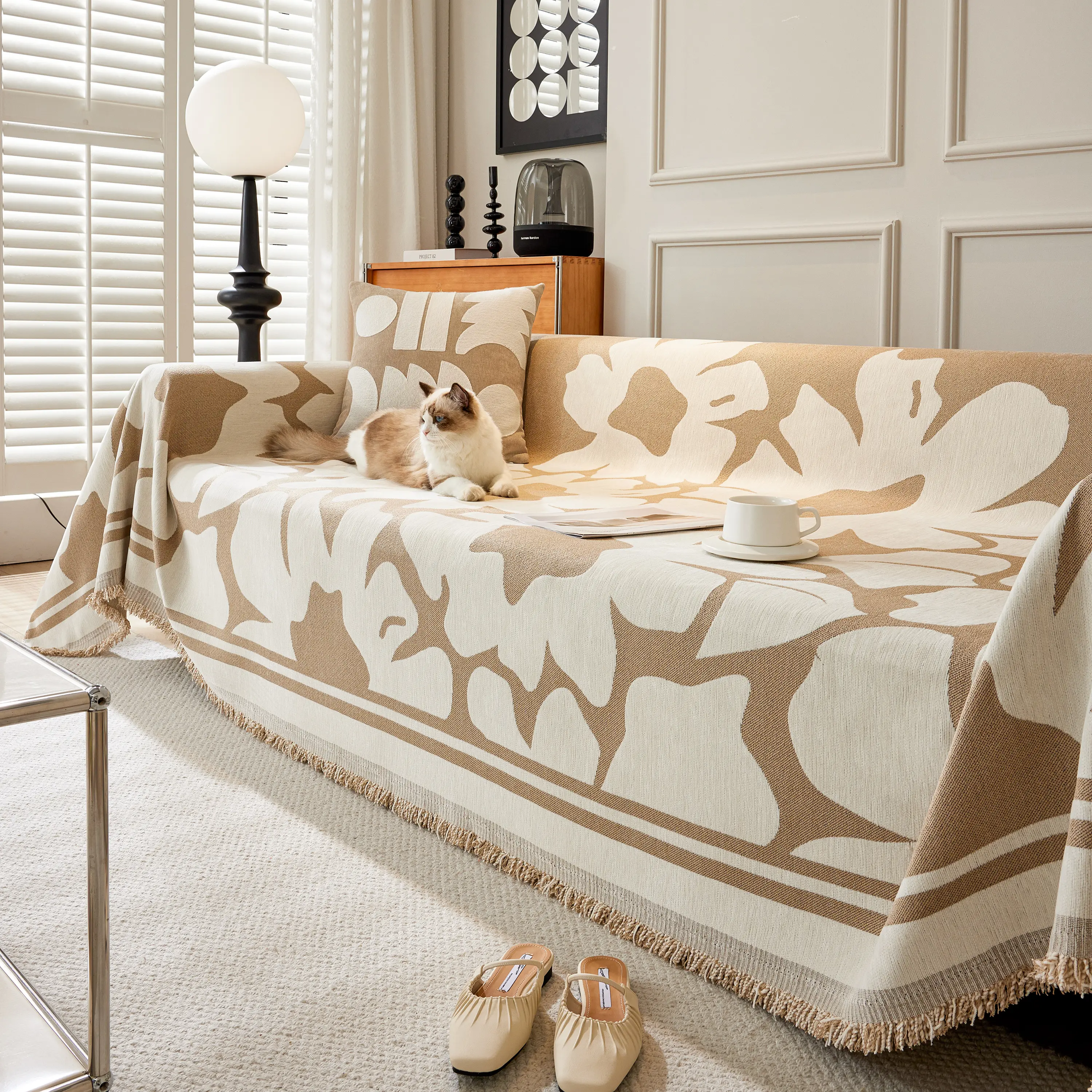 Chenille Floral Soft Thick Reversible Blanket Covers for Couch, Couch Protector Blanket Cover Sofa - Image 211