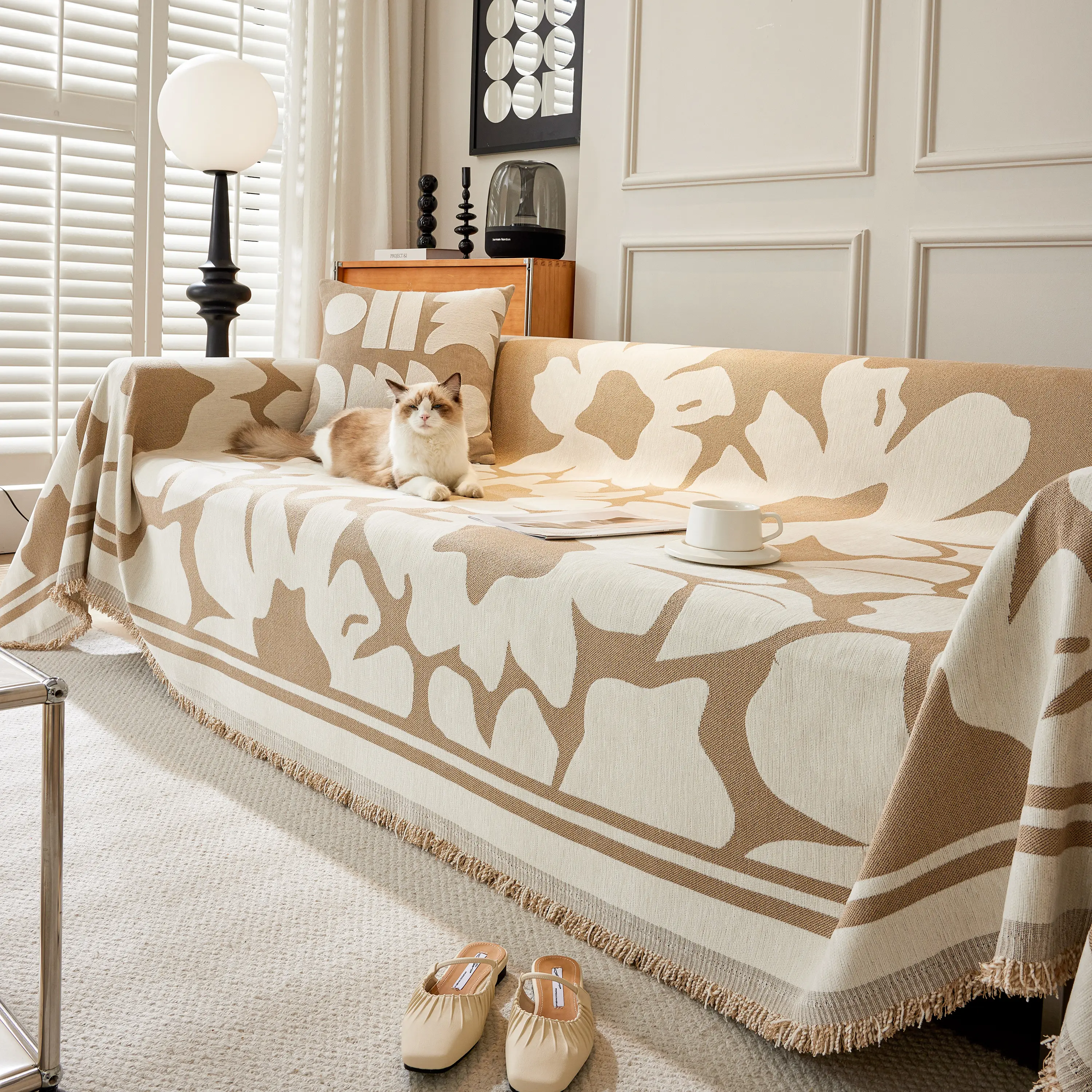 Chenille Floral Soft Thick Reversible Blanket Covers for Couch, Couch Protector Blanket Cover Sofa - Image 213