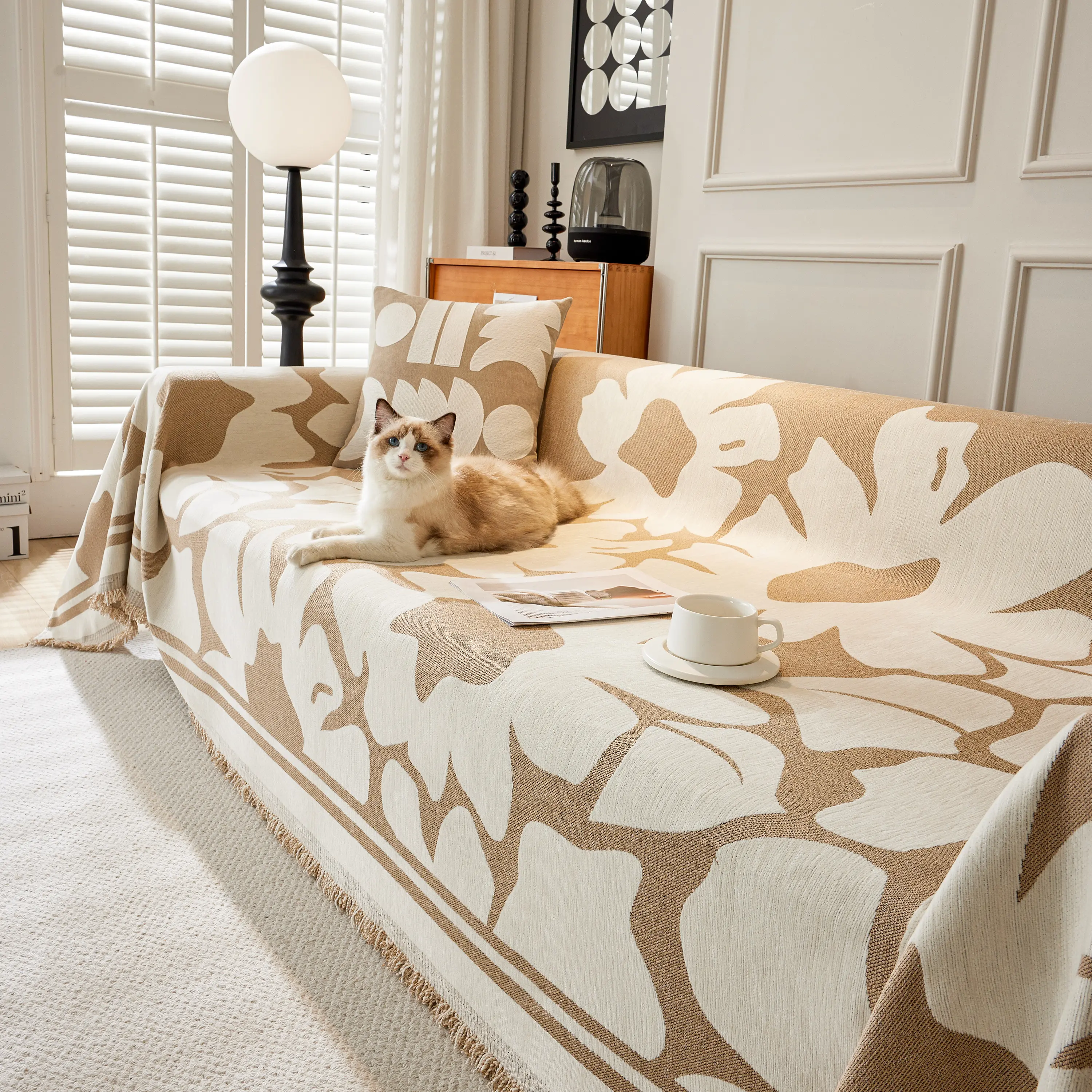 Chenille Floral Soft Thick Reversible Blanket Covers for Couch, Couch Protector Blanket Cover Sofa - Image 220
