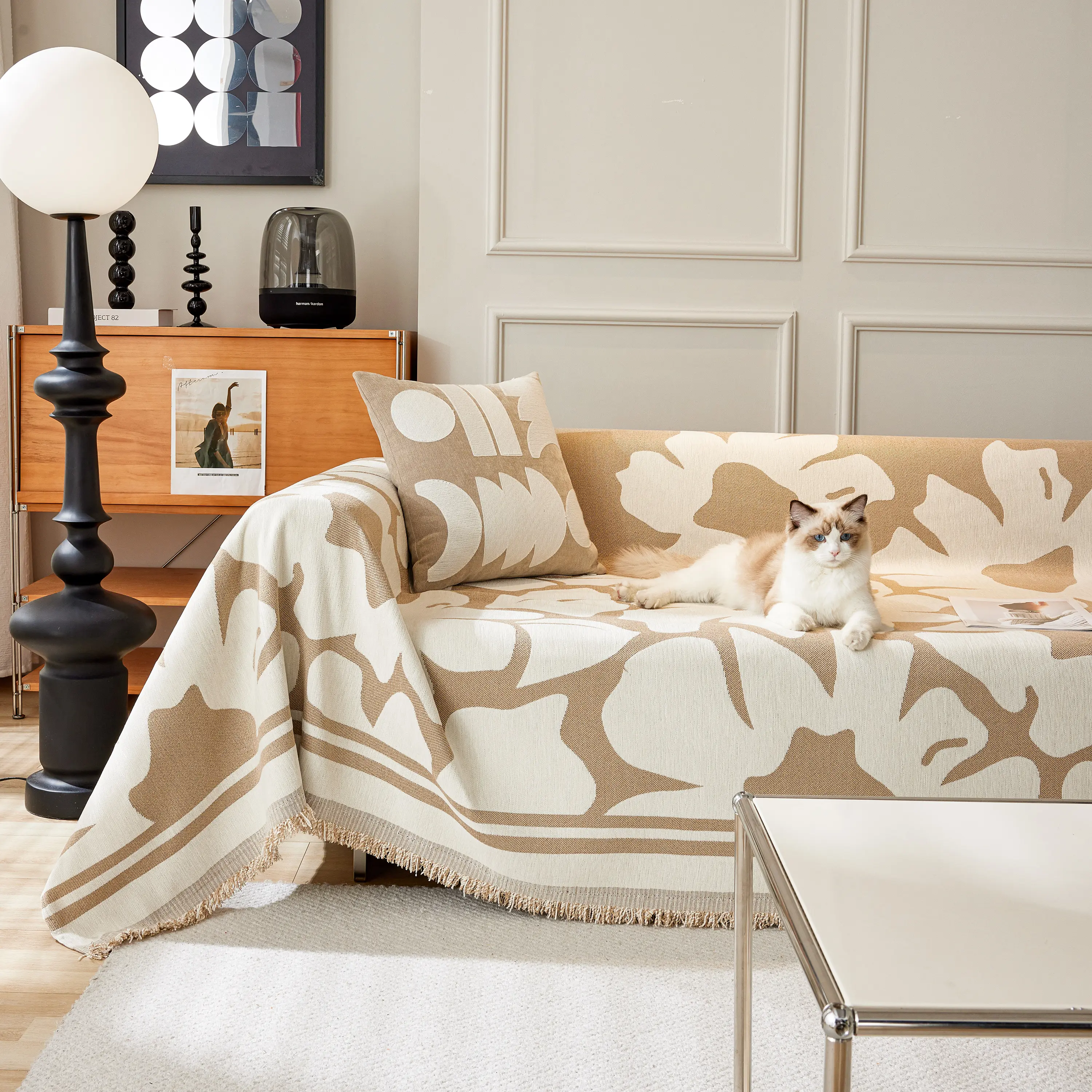 Chenille Floral Soft Thick Reversible Blanket Covers for Couch, Couch Protector Blanket Cover Sofa - Image 221