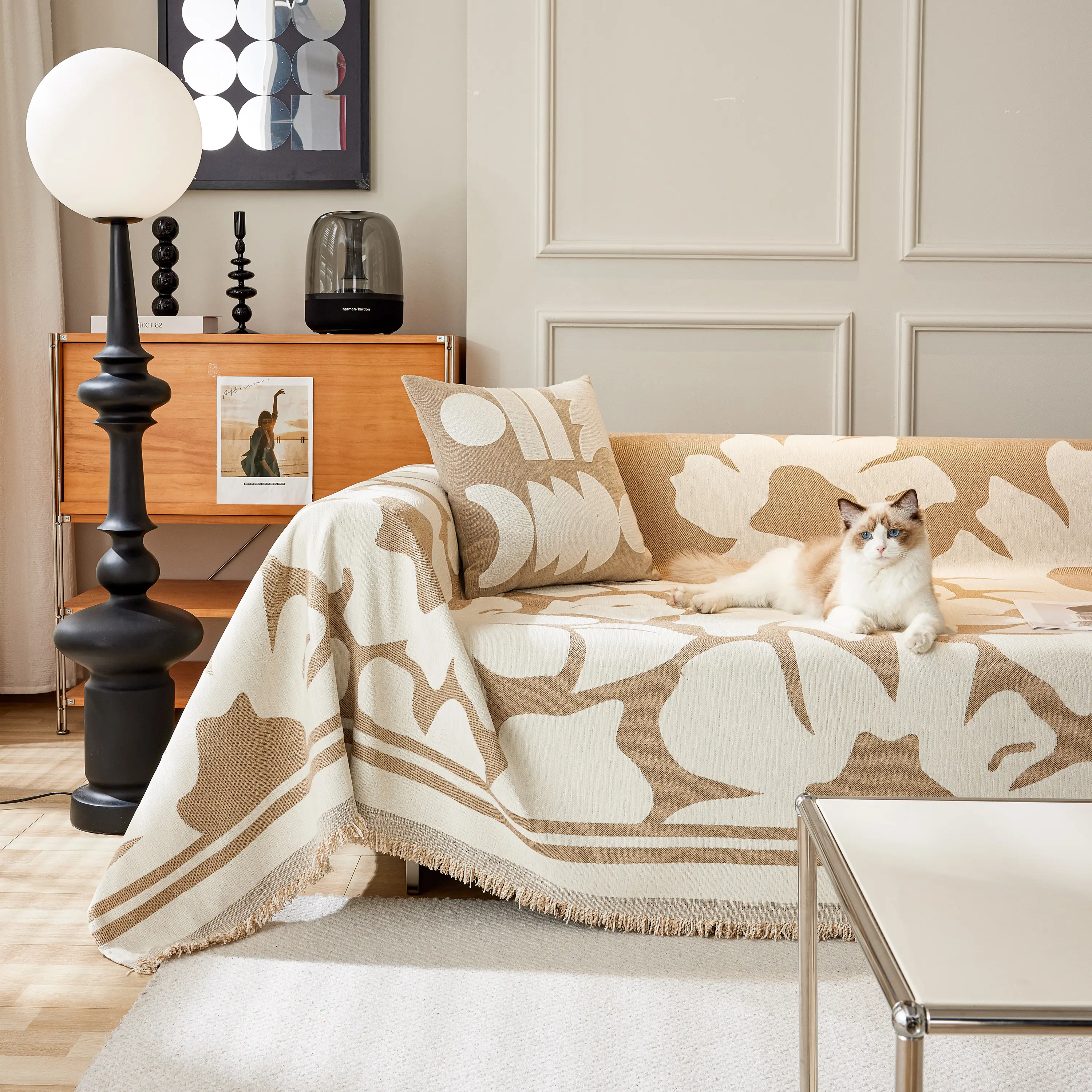 Chenille Floral Soft Thick Reversible Blanket Covers for Couch, Couch Protector Blanket Cover Sofa - Image 222