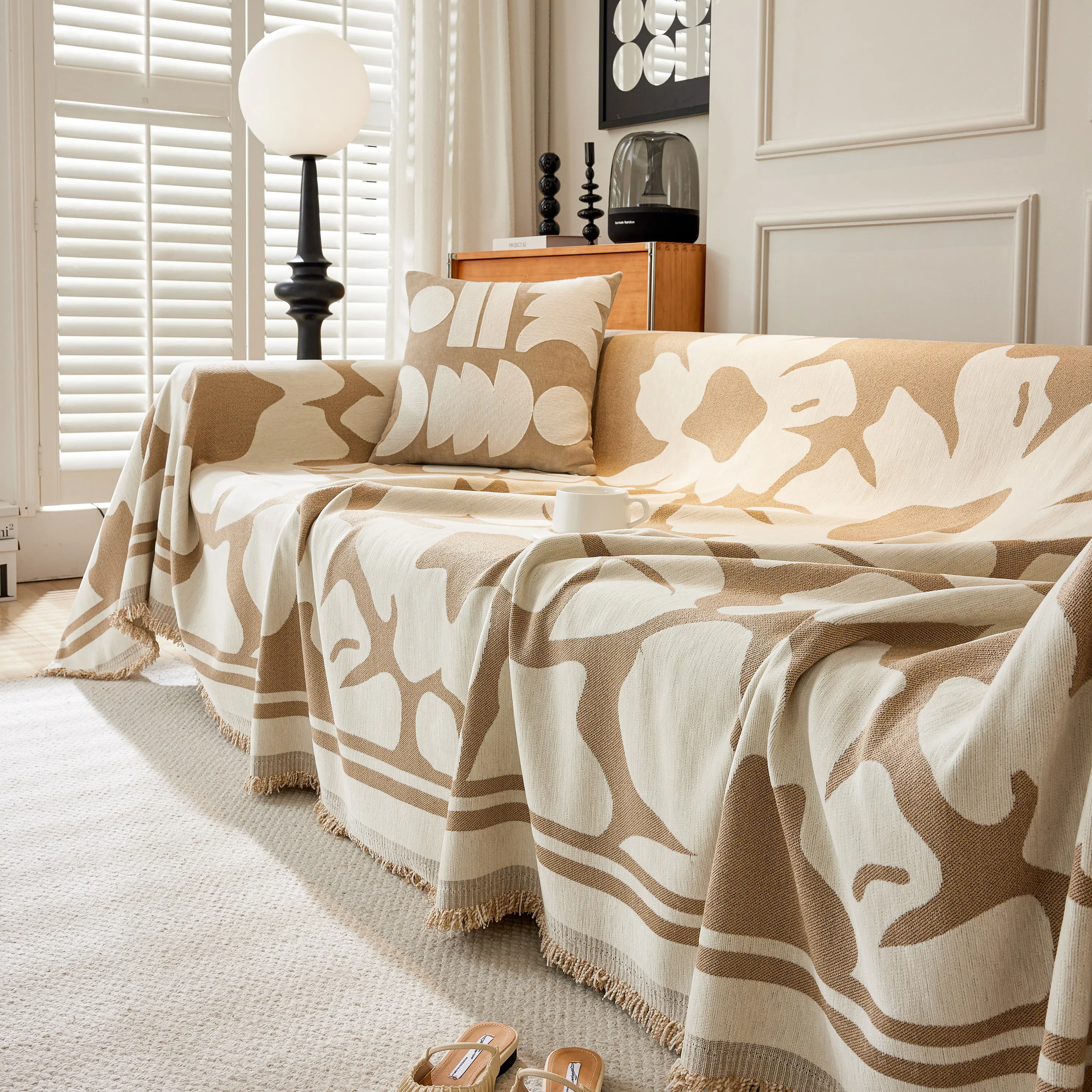 Chenille Floral Soft Thick Reversible Blanket Covers for Couch, Couch Protector Blanket Cover Sofa - Image 225