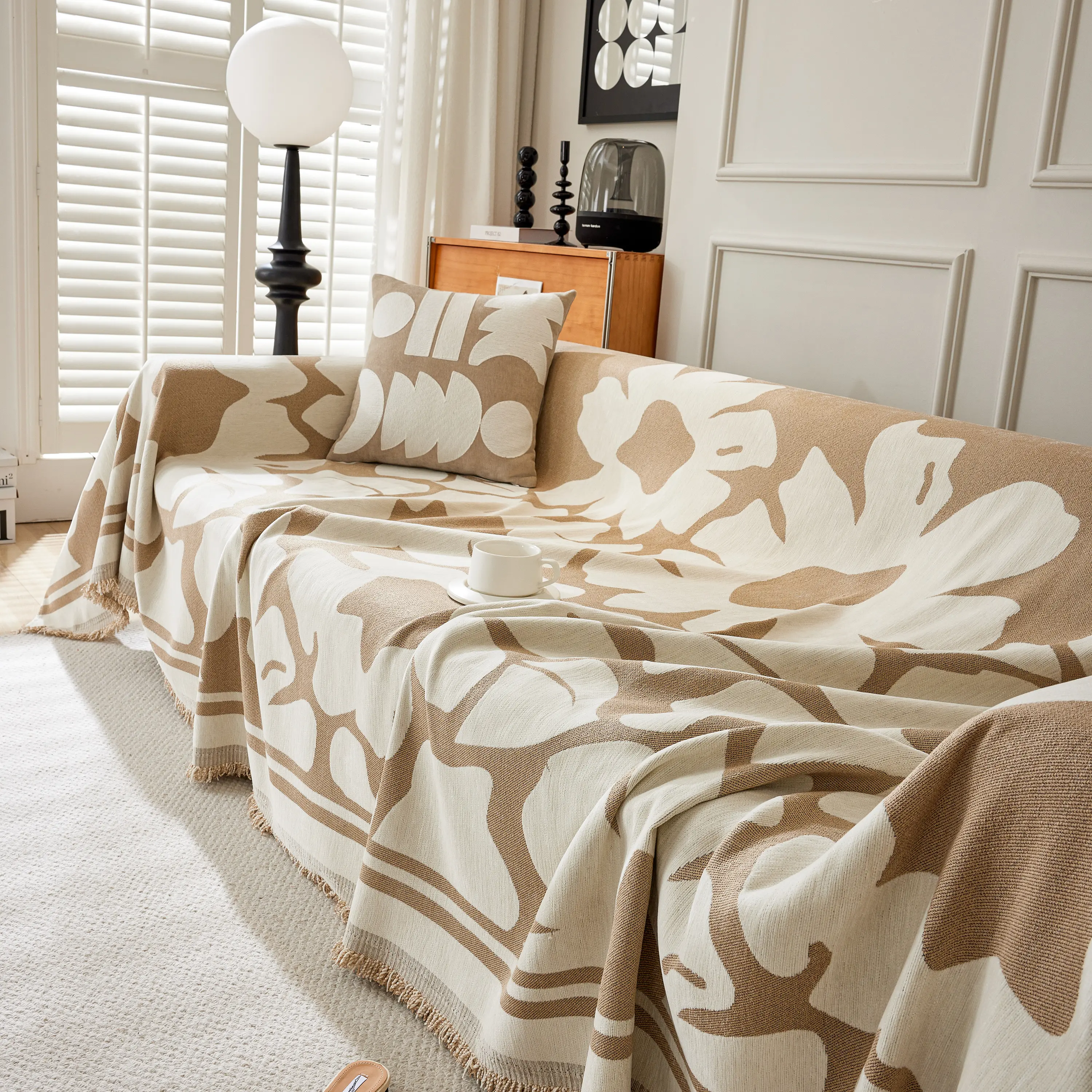 Chenille Floral Soft Thick Reversible Blanket Covers for Couch, Couch Protector Blanket Cover Sofa - Image 226