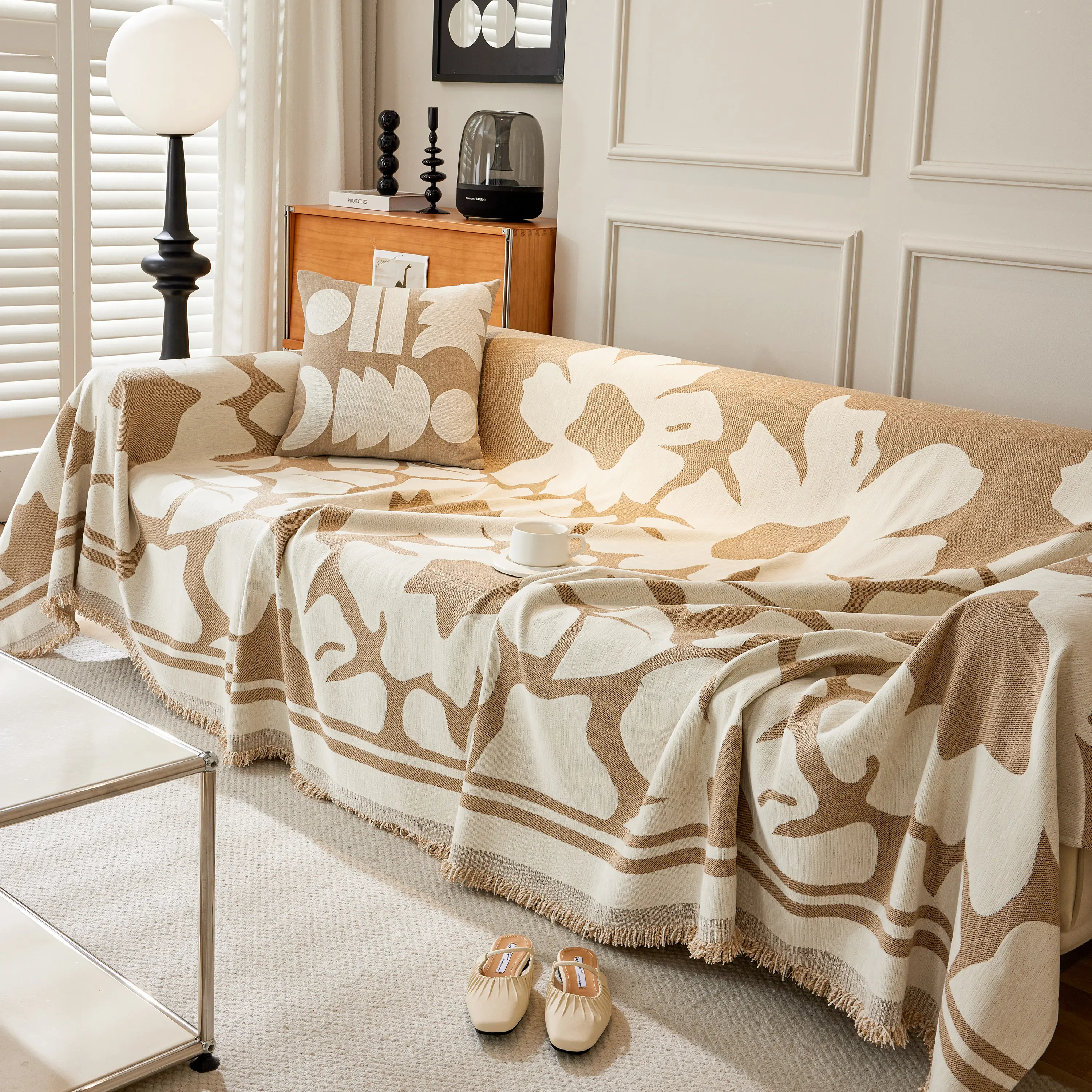 Chenille Floral Soft Thick Reversible Blanket Covers for Couch, Couch Protector Blanket Cover Sofa - Image 227