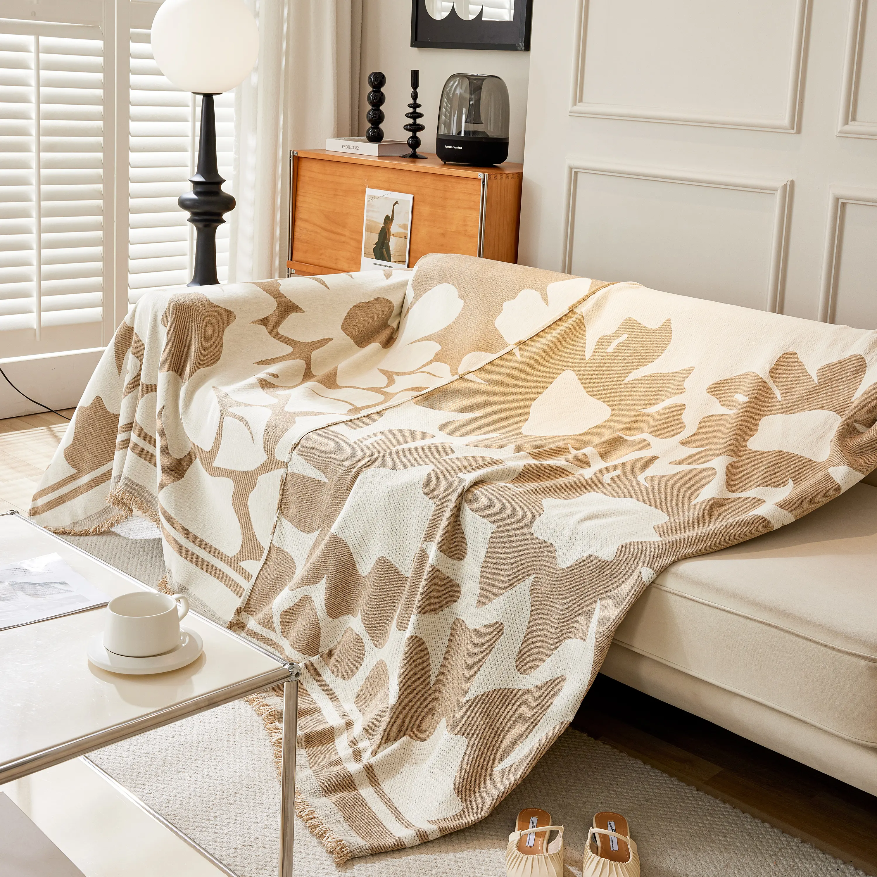 Chenille Floral Soft Thick Reversible Blanket Covers for Couch, Couch Protector Blanket Cover Sofa - Image 230