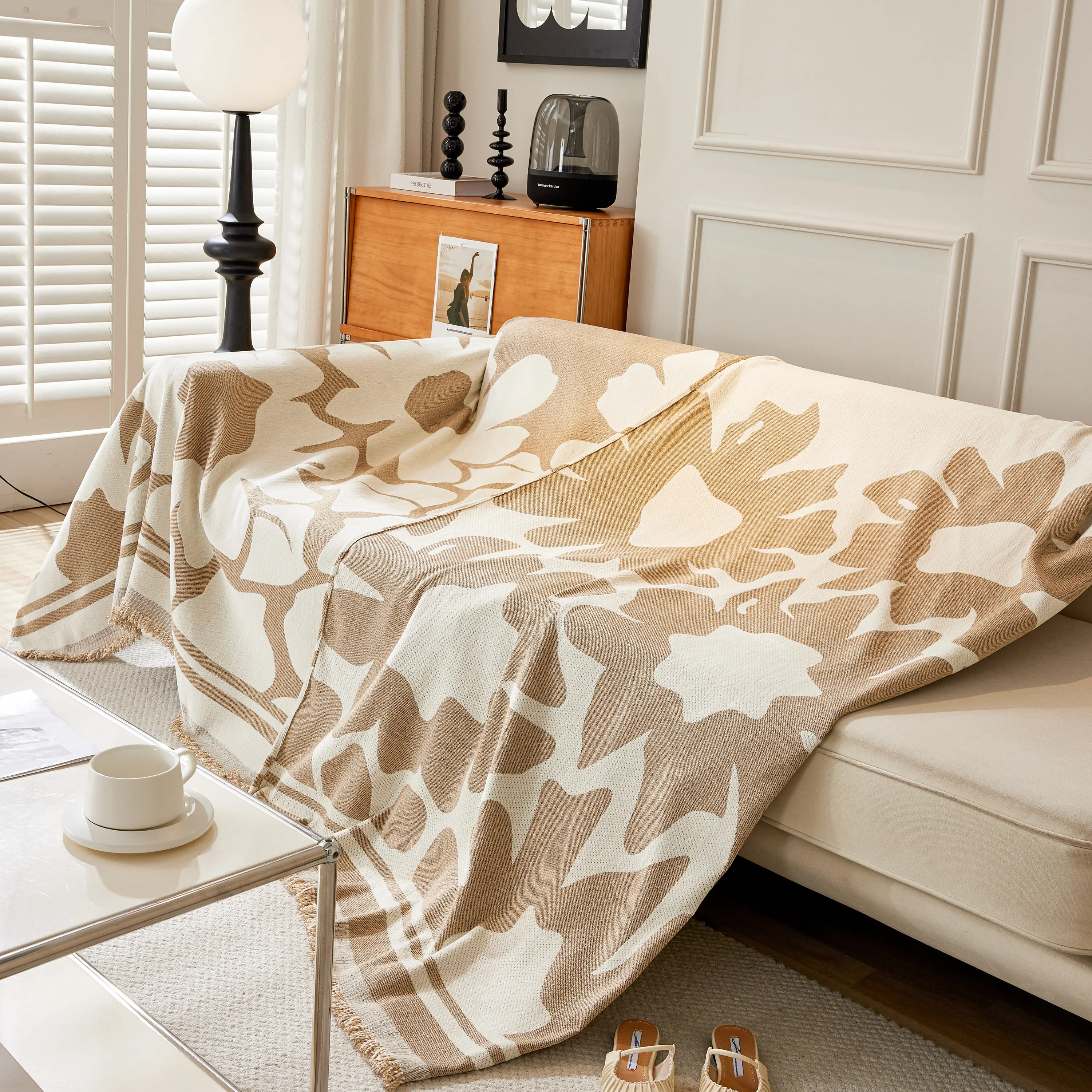 Chenille Floral Soft Thick Reversible Blanket Covers for Couch, Couch Protector Blanket Cover Sofa - Image 231
