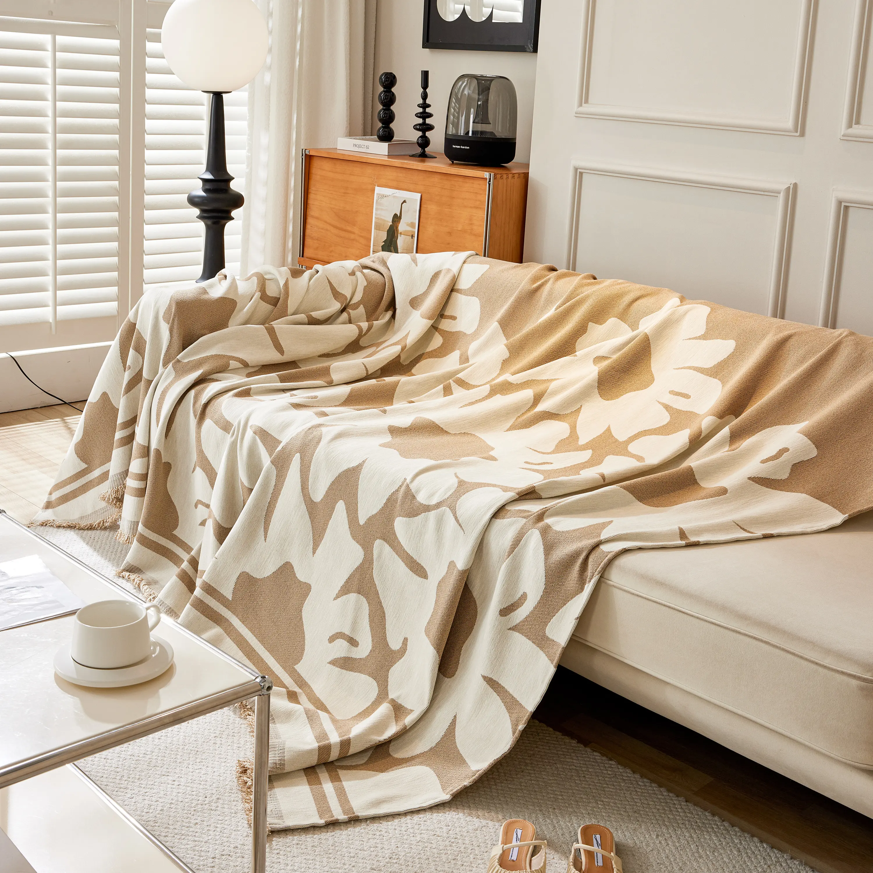 Chenille Floral Soft Thick Reversible Blanket Covers for Couch, Couch Protector Blanket Cover Sofa - Image 232