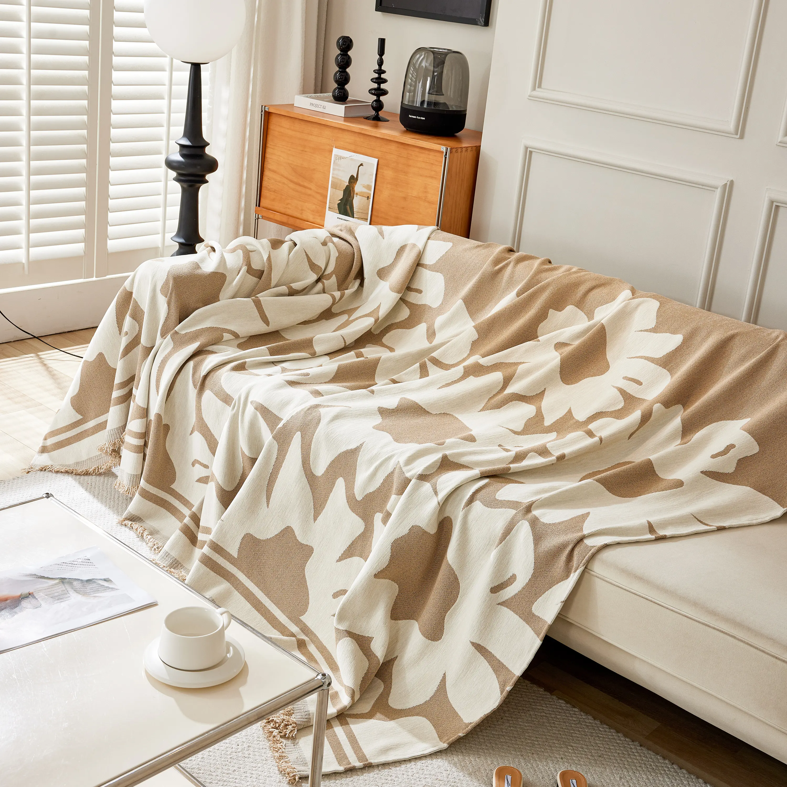 Chenille Floral Soft Thick Reversible Blanket Covers for Couch, Couch Protector Blanket Cover Sofa - Image 234