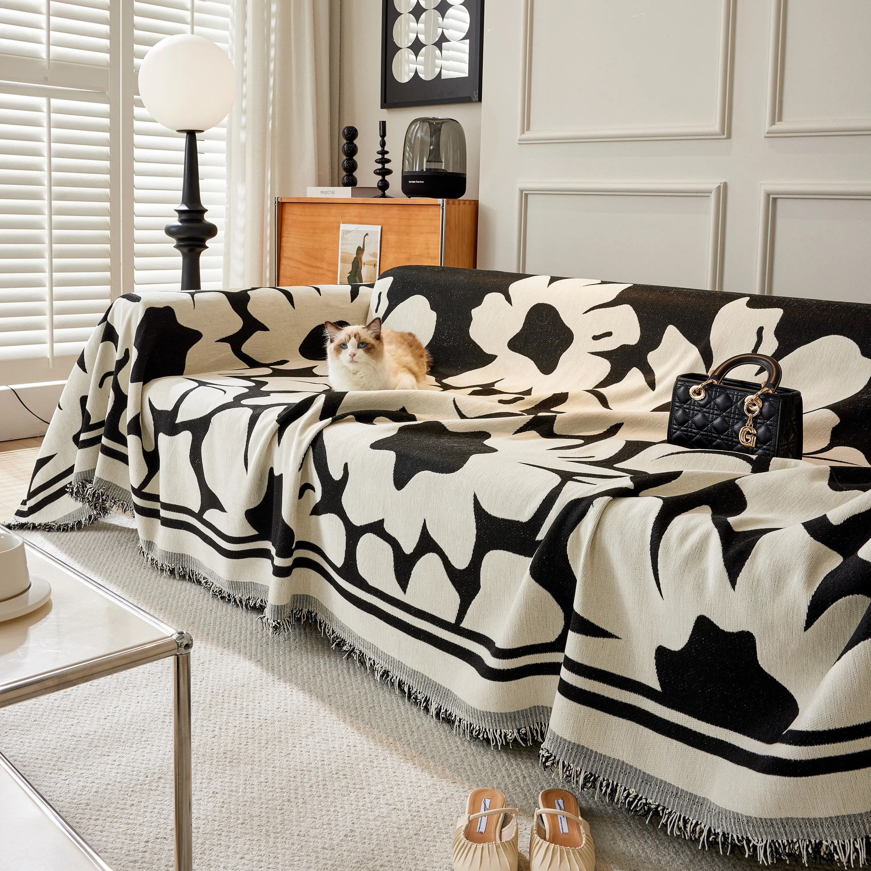 Chenille Floral Soft Thick Reversible Blanket Covers for Couch, Couch Protector Blanket Cover Sofa - Image 44