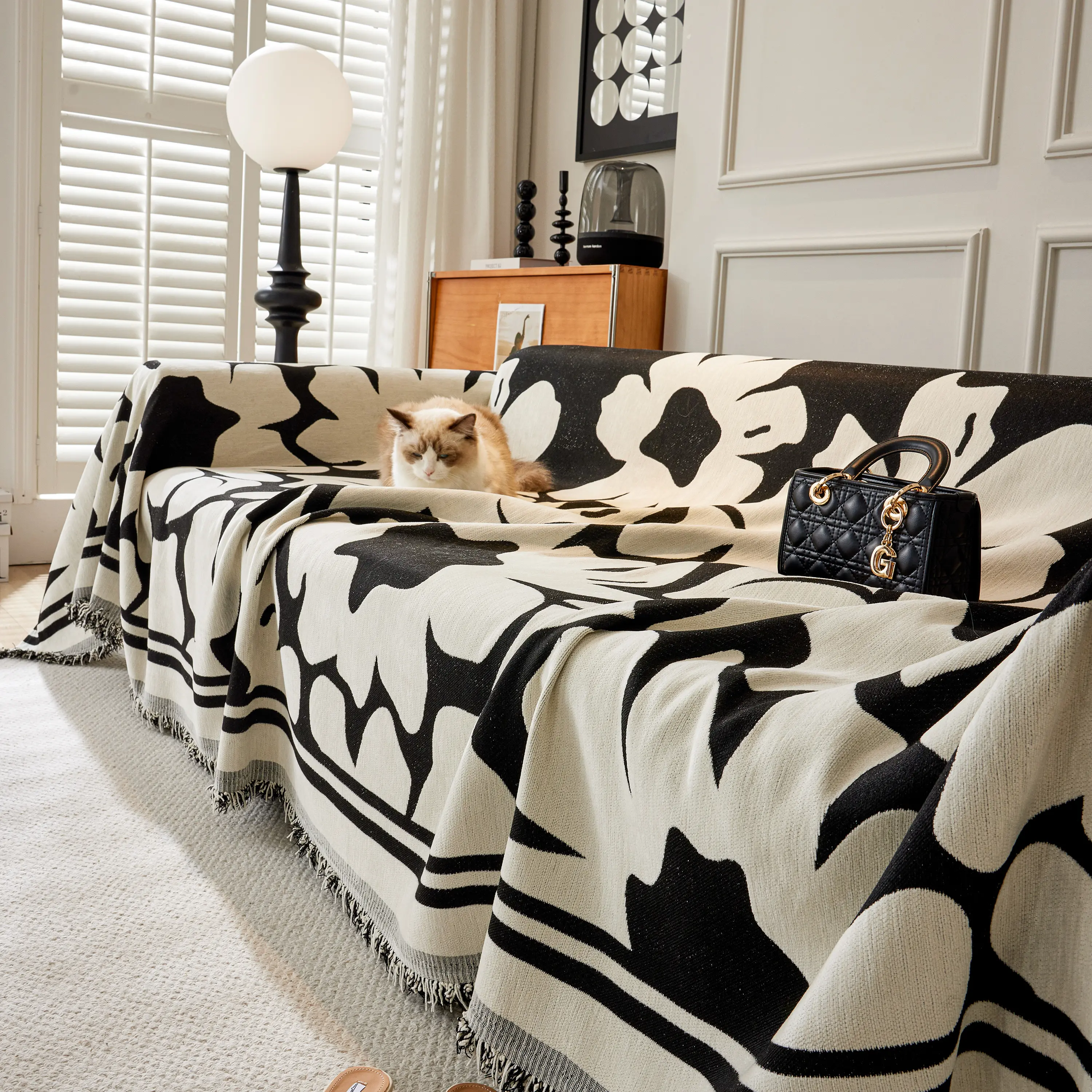 Chenille Floral Soft Thick Reversible Blanket Covers for Couch, Couch Protector Blanket Cover Sofa - Image 58