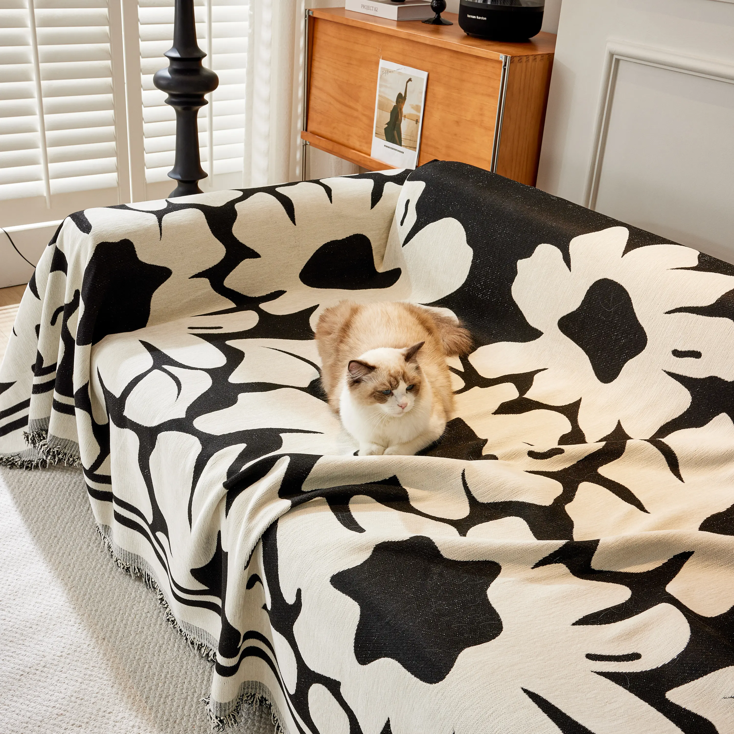 Chenille Floral Soft Thick Reversible Blanket Covers for Couch, Couch Protector Blanket Cover Sofa - Image 59