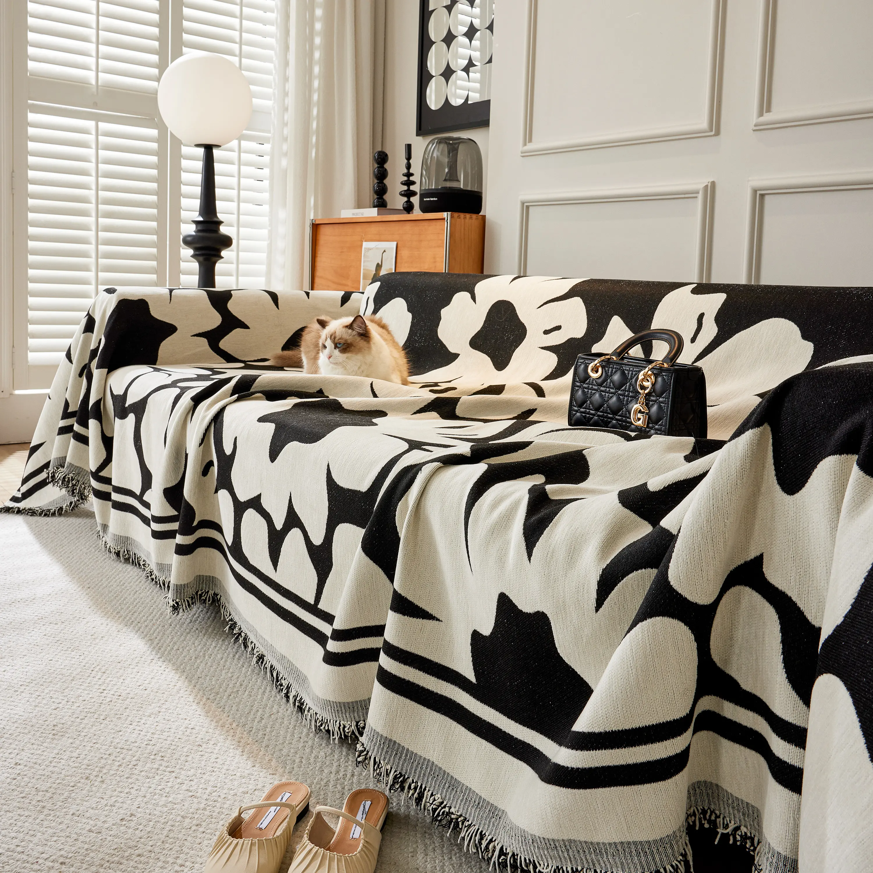 Chenille Floral Soft Thick Reversible Blanket Covers for Couch, Couch Protector Blanket Cover Sofa - Image 64