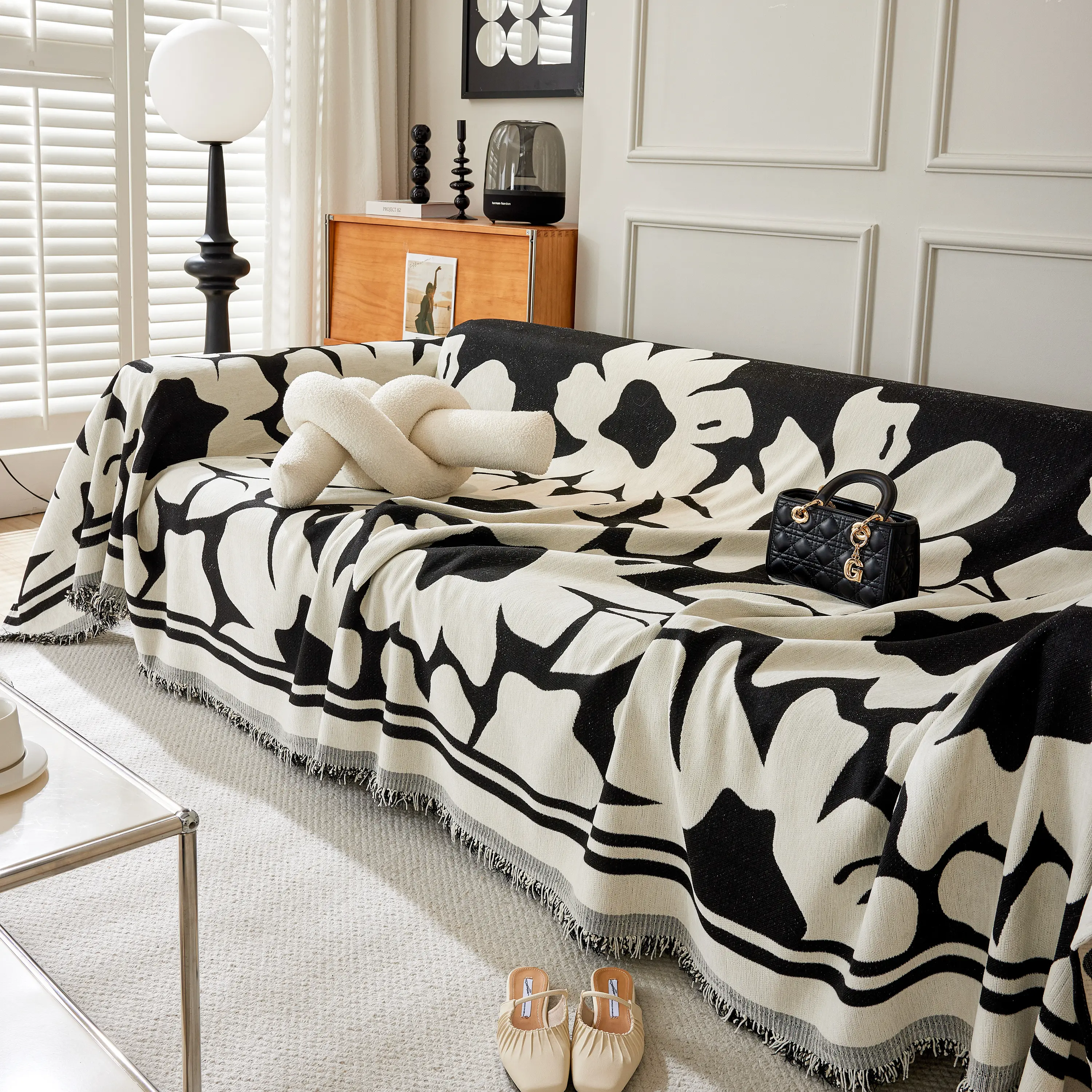 Chenille Floral Soft Thick Reversible Blanket Covers for Couch, Couch Protector Blanket Cover Sofa - Image 66