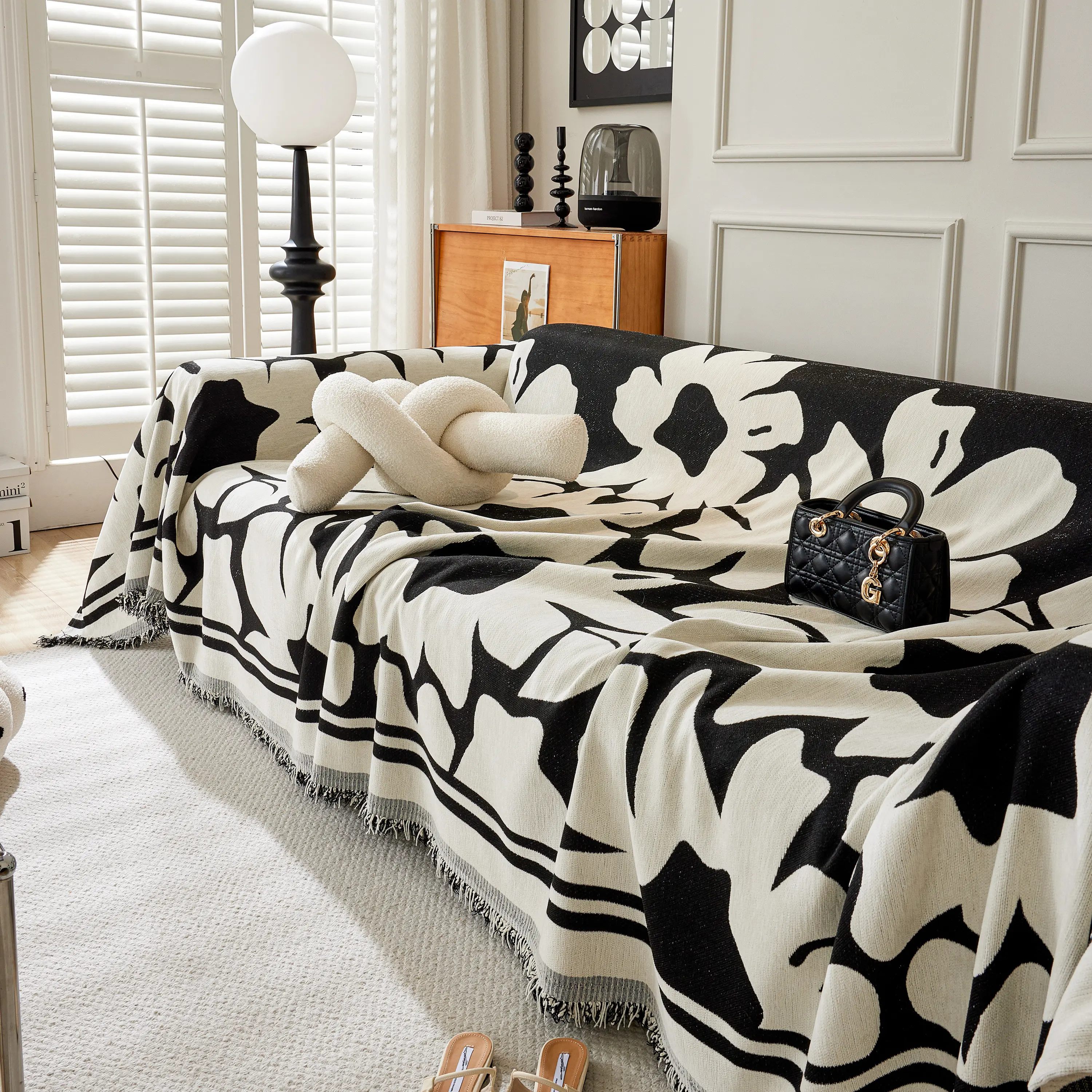 Chenille Floral Soft Thick Reversible Blanket Covers for Couch, Couch Protector Blanket Cover Sofa - Image 67