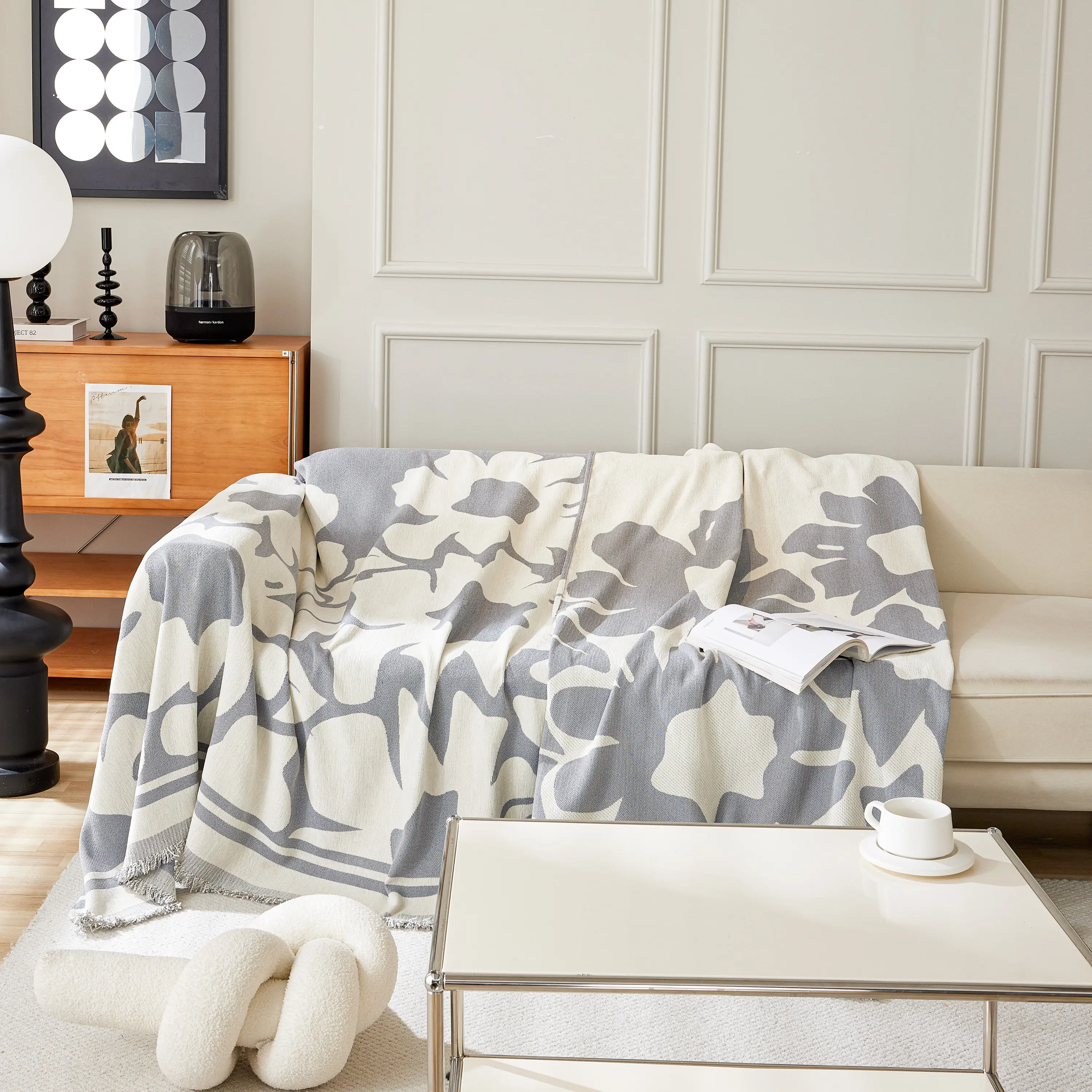 Chenille Floral Soft Thick Reversible Blanket Covers for Couch, Couch Protector Blanket Cover Sofa - Image 72