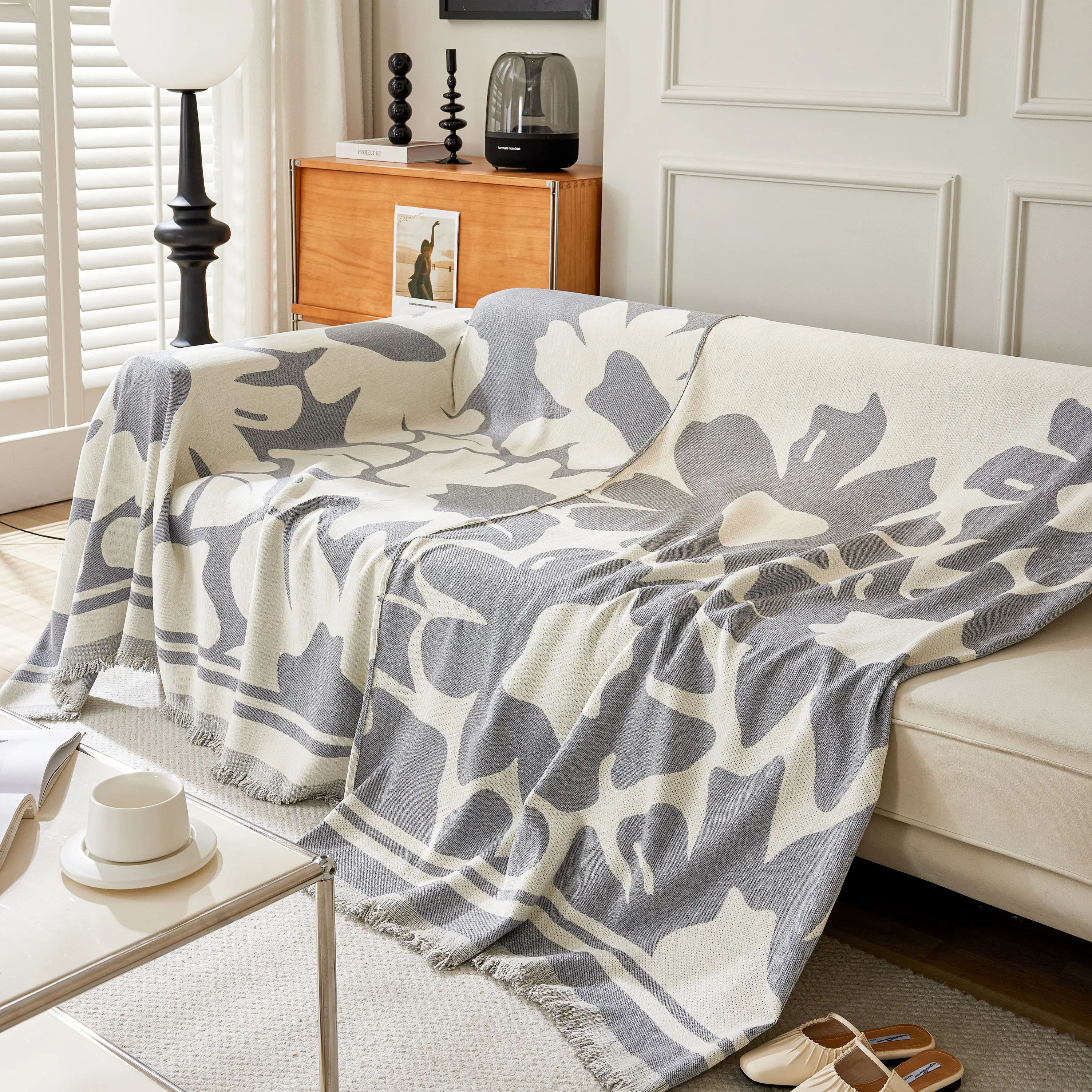 Chenille Floral Soft Thick Reversible Blanket Covers for Couch, Couch Protector Blanket Cover Sofa - Image 74