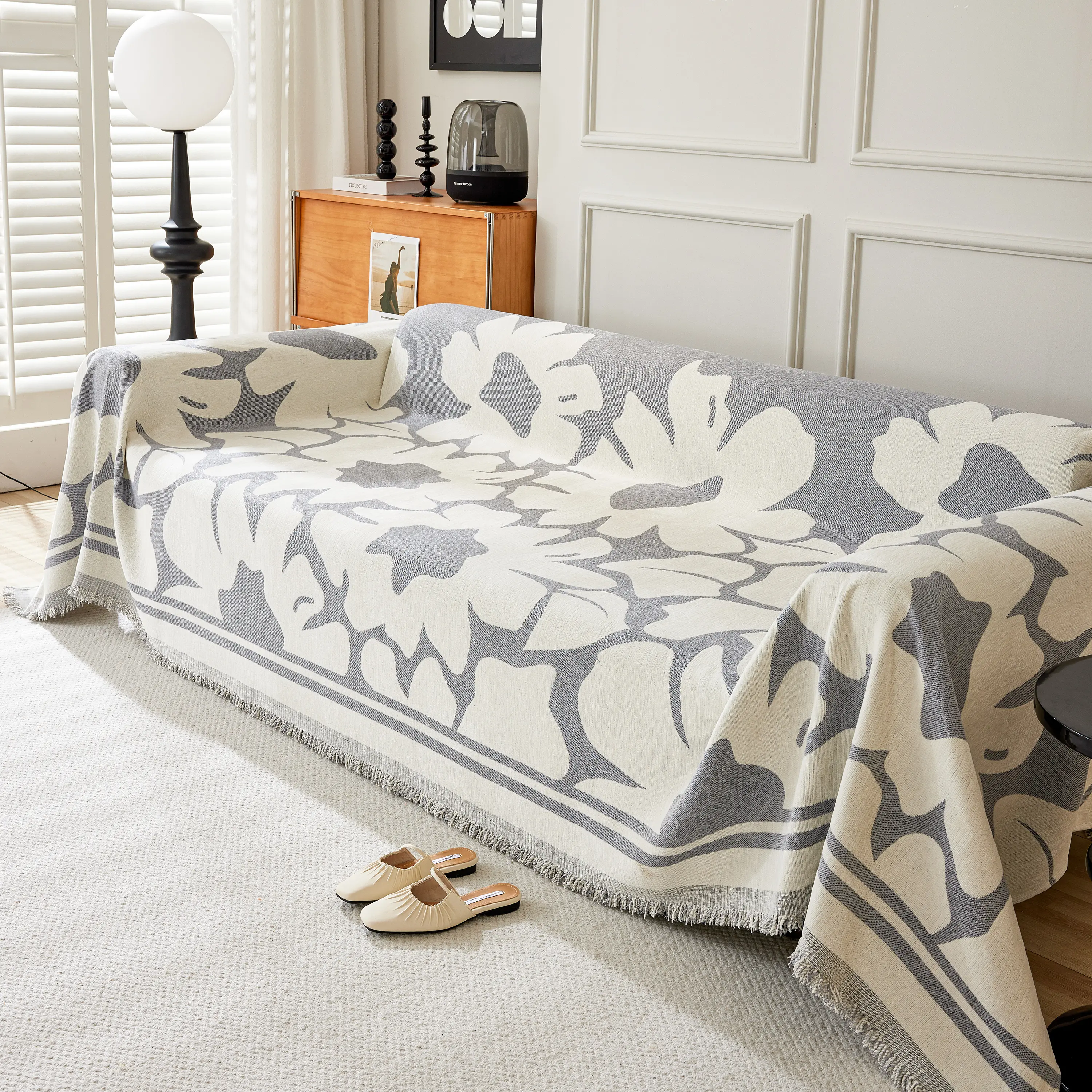 Chenille Floral Soft Thick Reversible Blanket Covers for Couch, Couch Protector Blanket Cover Sofa - Image 77