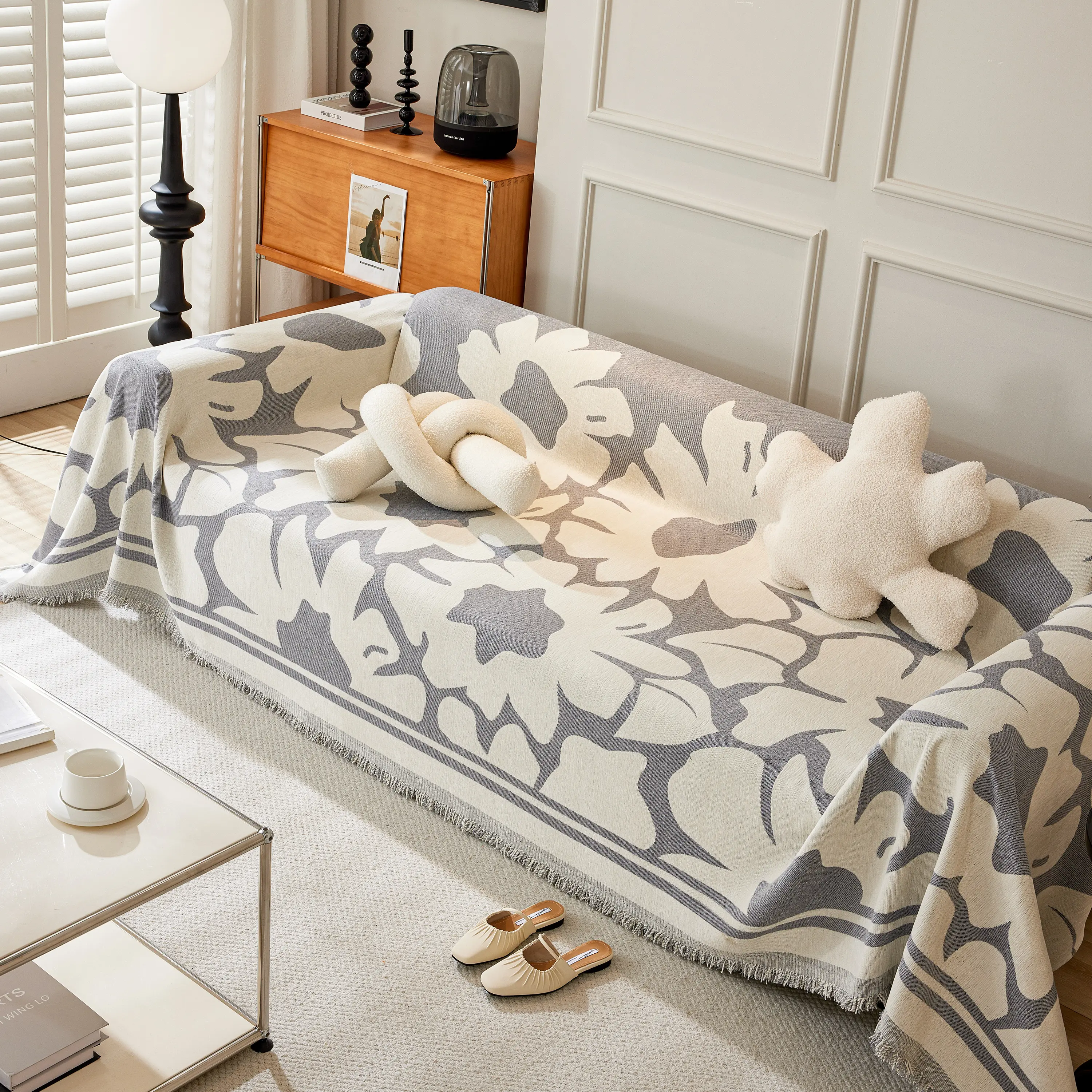 Chenille Floral Soft Thick Reversible Blanket Covers for Couch, Couch Protector Blanket Cover Sofa - Image 81