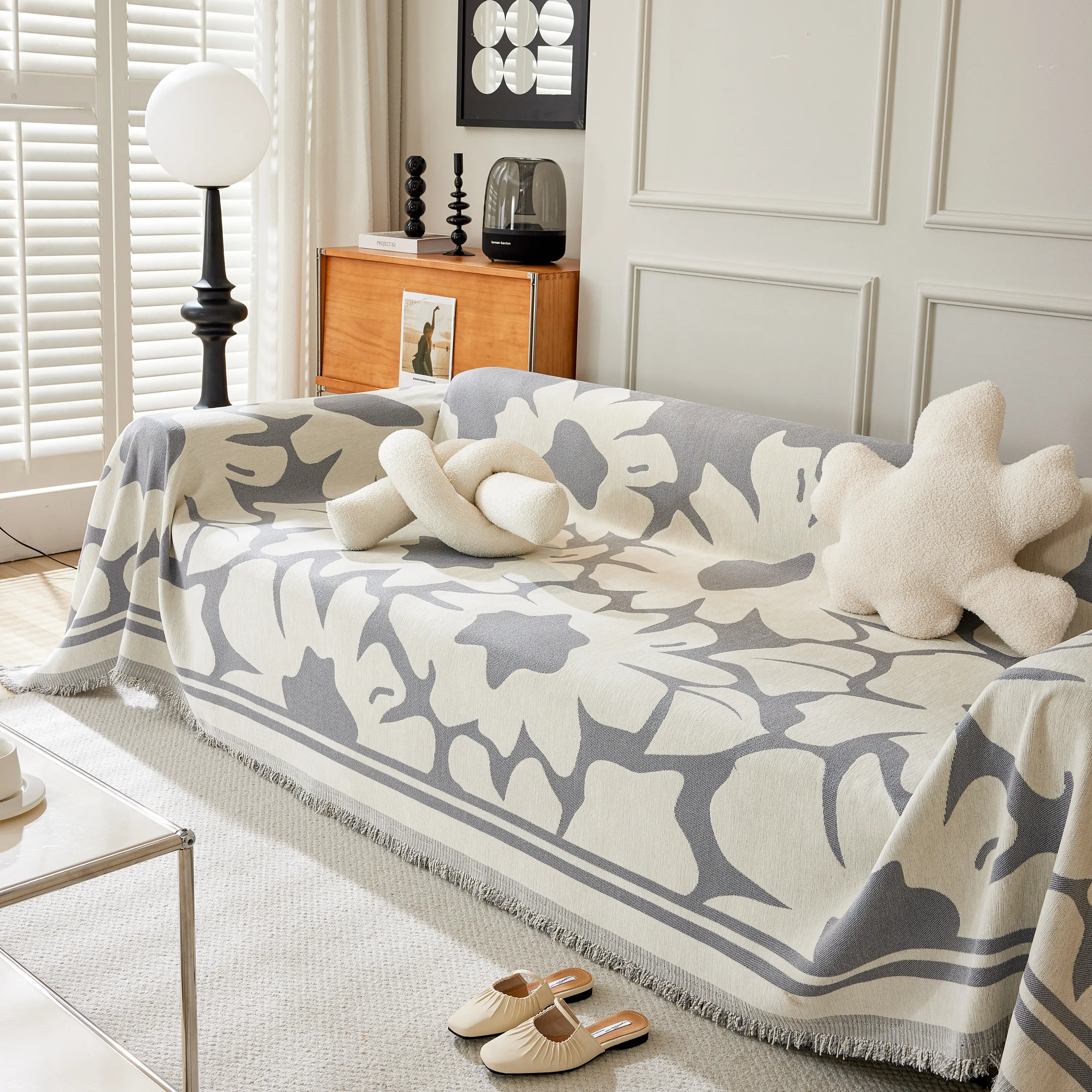 Chenille Floral Soft Thick Reversible Blanket Covers for Couch, Couch Protector Blanket Cover Sofa - Image 83