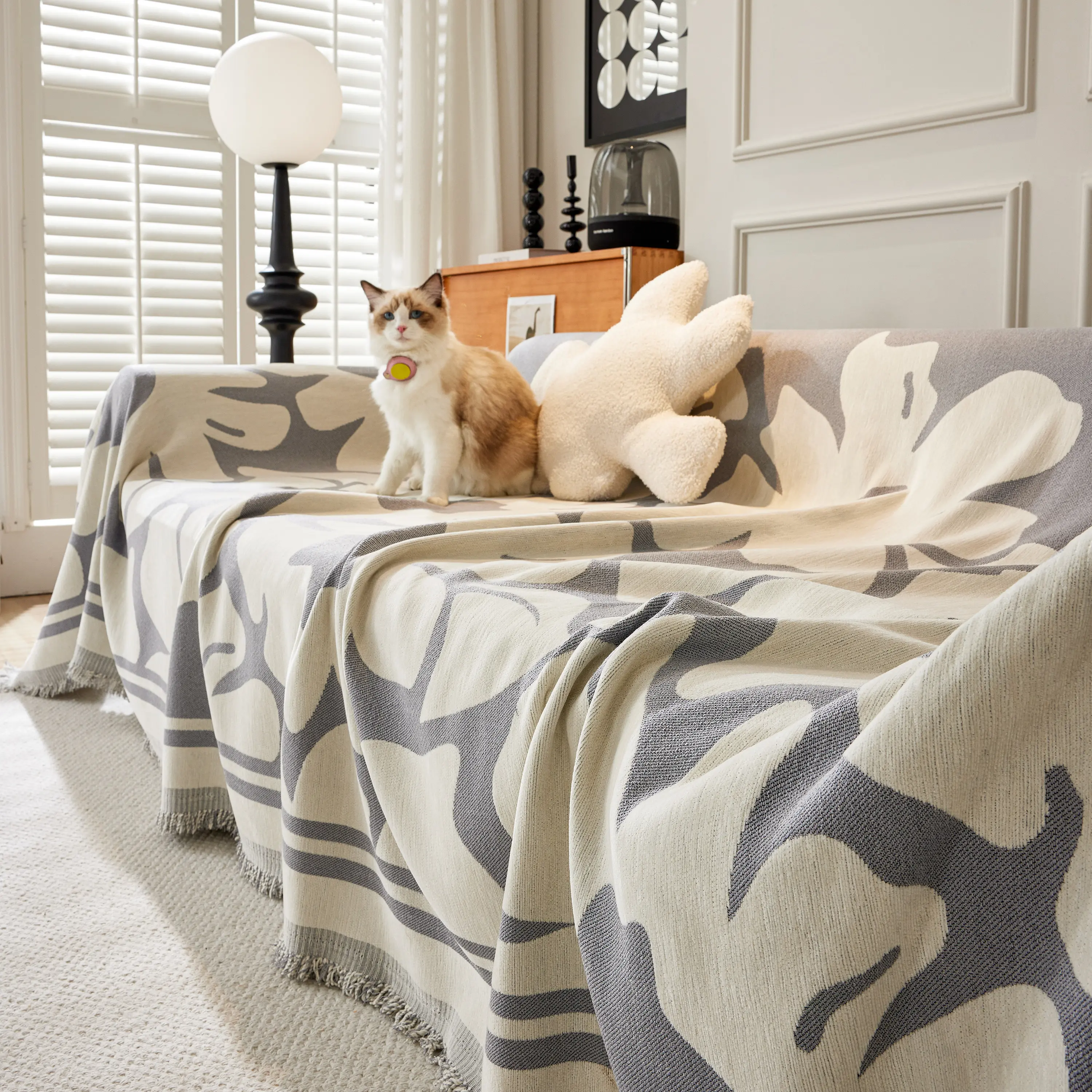 Chenille Floral Soft Thick Reversible Blanket Covers for Couch, Couch Protector Blanket Cover Sofa - Image 98