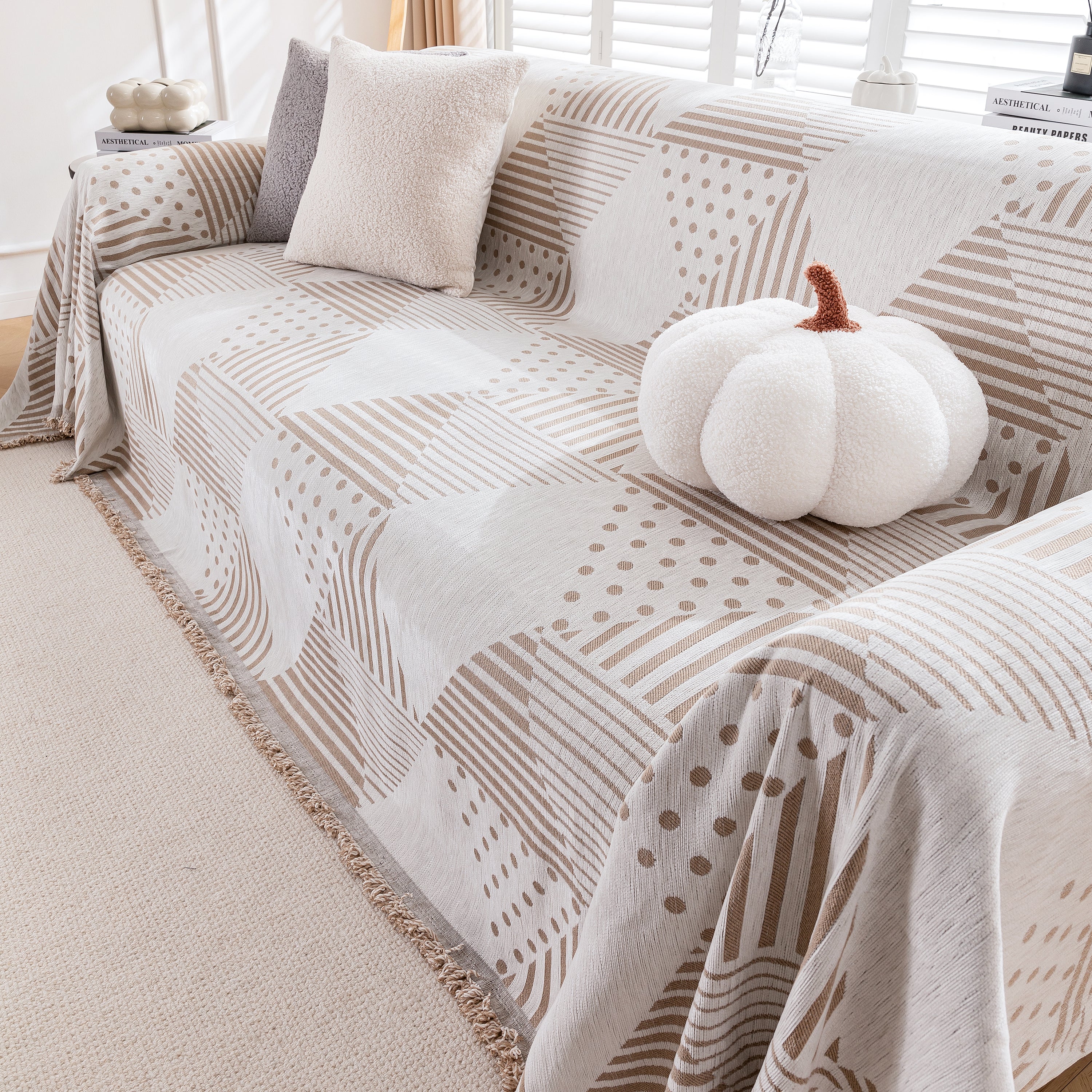 Chenille Geometric Patterned Sofa Throw, Couch Covers for Sectionals for Pets, Throw Cover for Couch - Image 101