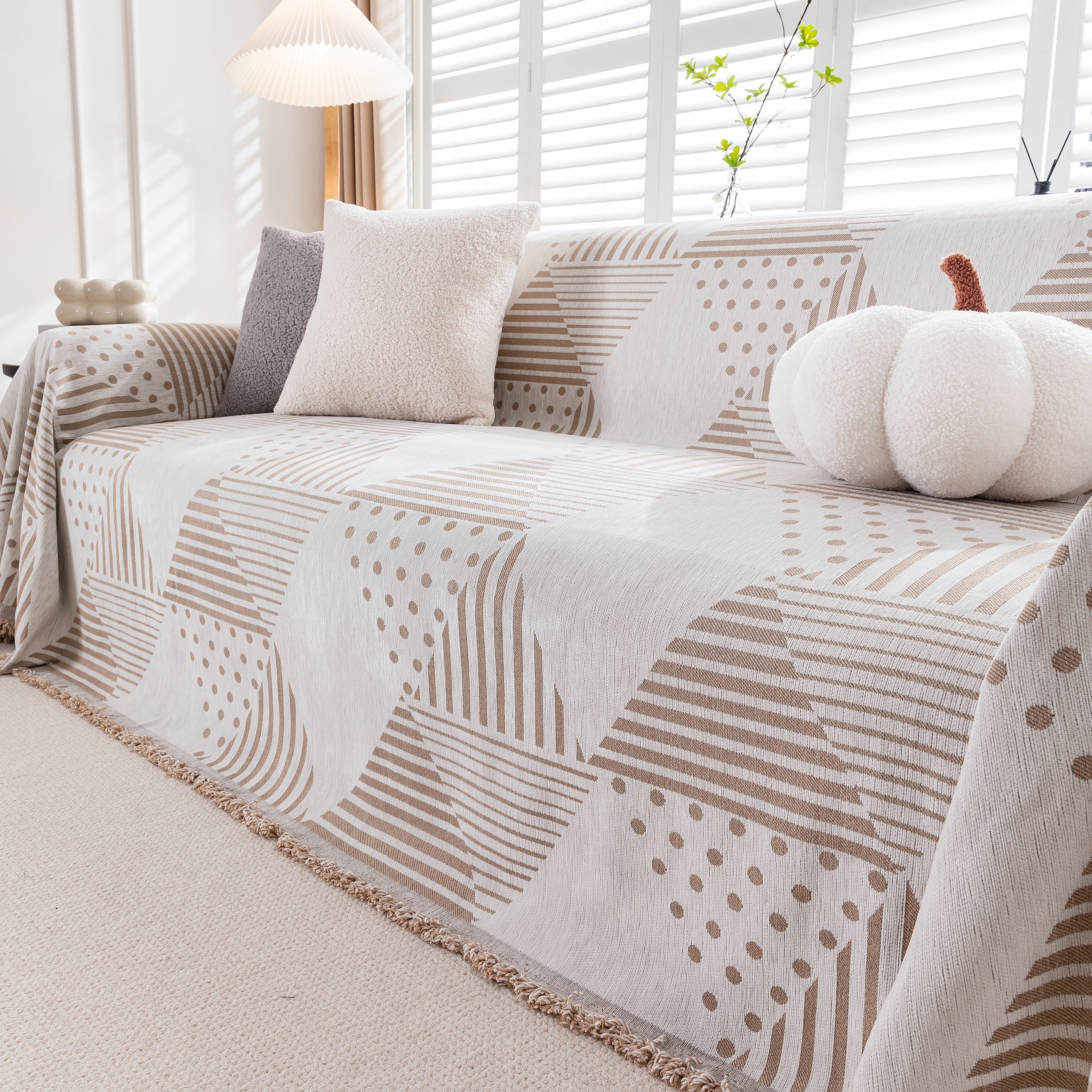 Chenille Geometric Patterned Sofa Throw, Couch Covers for Sectionals for Pets, Throw Cover for Couch - Image 103
