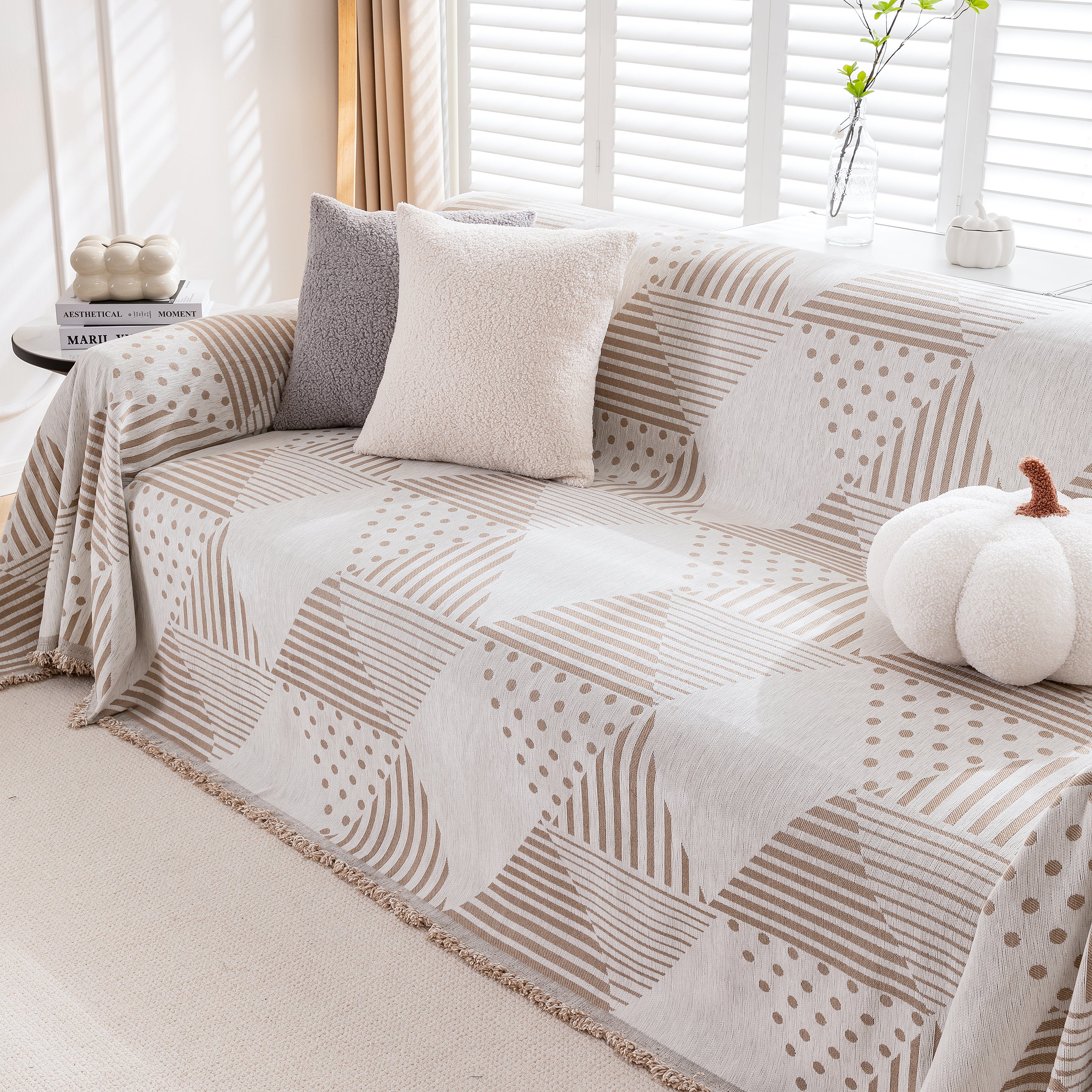 Chenille Geometric Patterned Sofa Throw, Couch Covers for Sectionals for Pets, Throw Cover for Couch - Image 104