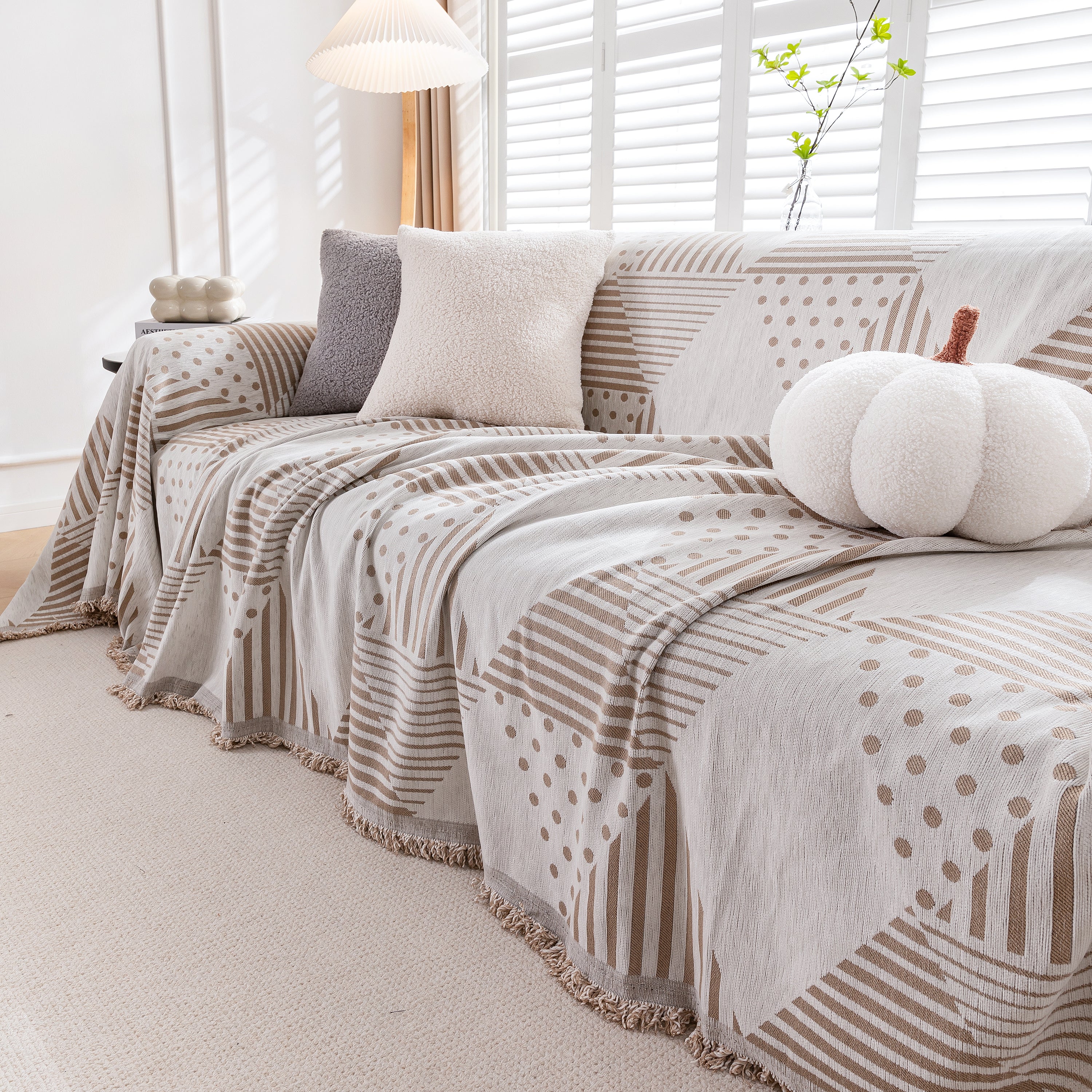 Chenille Geometric Patterned Sofa Throw, Couch Covers for Sectionals for Pets, Throw Cover for Couch - Image 115