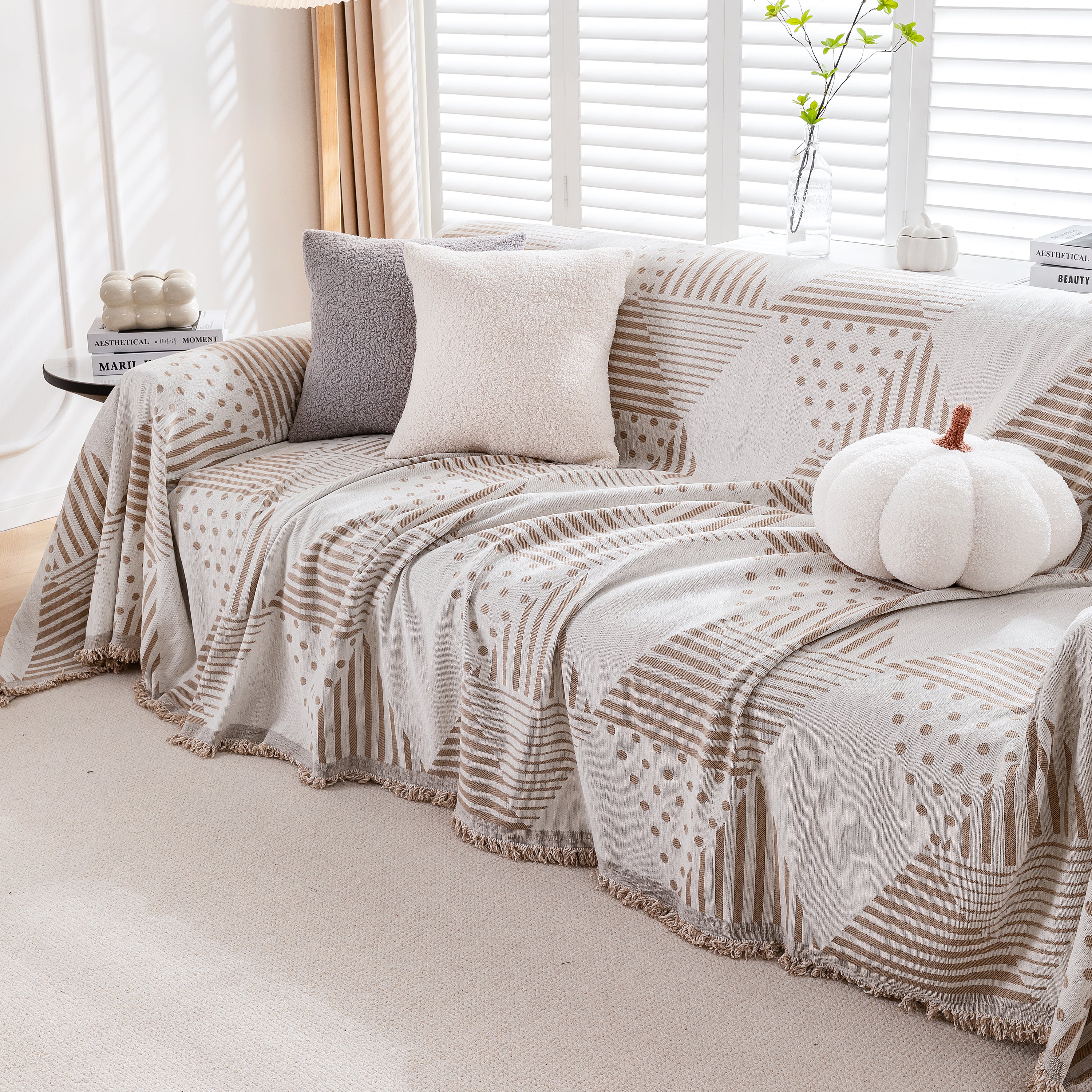 Chenille Geometric Patterned Sofa Throw, Couch Covers for Sectionals for Pets, Throw Cover for Couch - Image 117
