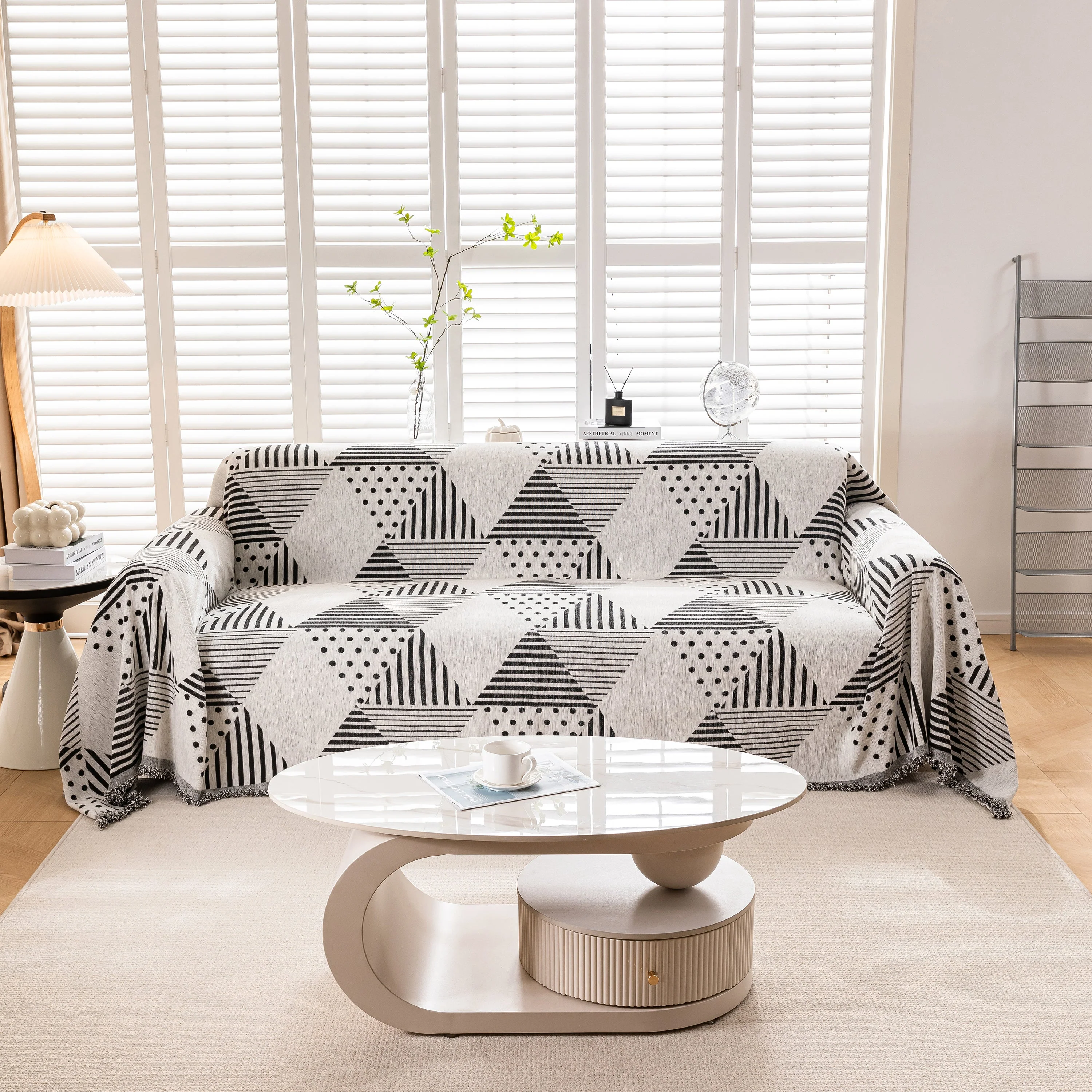 Chenille Geometric Patterned Sofa Throw, Couch Covers for Sectionals for Pets, Throw Cover for Couch - Image 13
