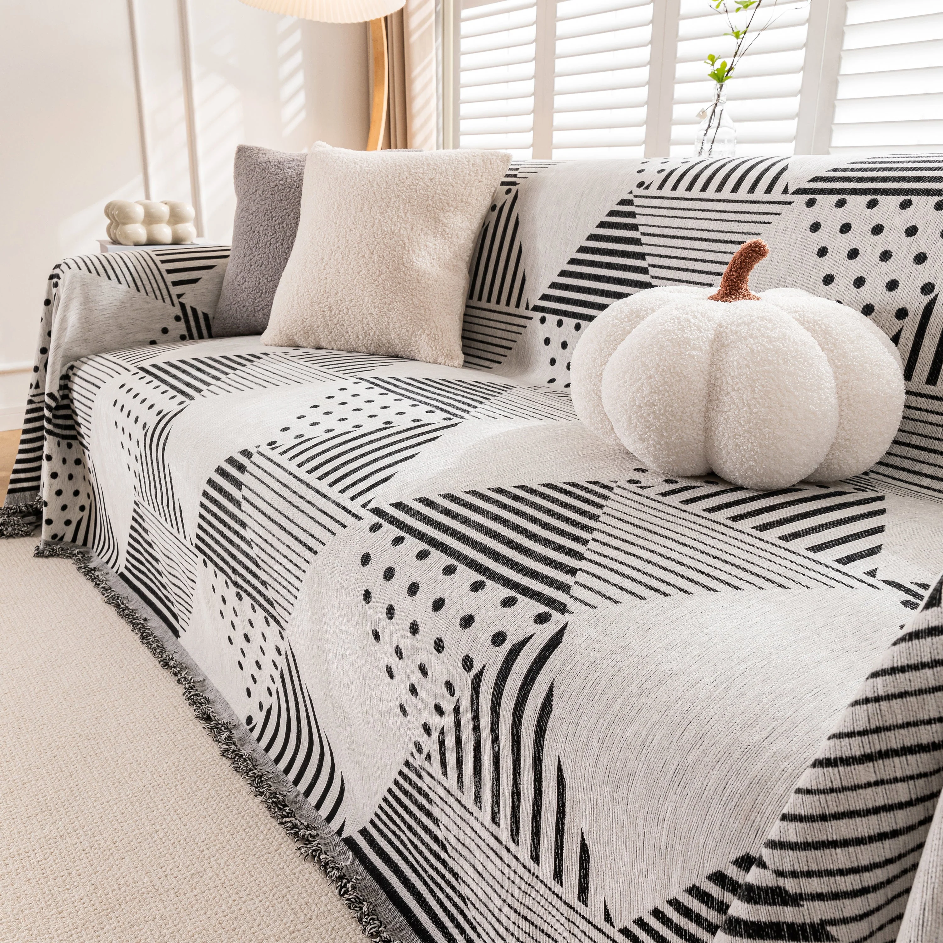 Chenille Geometric Patterned Sofa Throw, Couch Covers for Sectionals for Pets, Throw Cover for Couch - Image 15