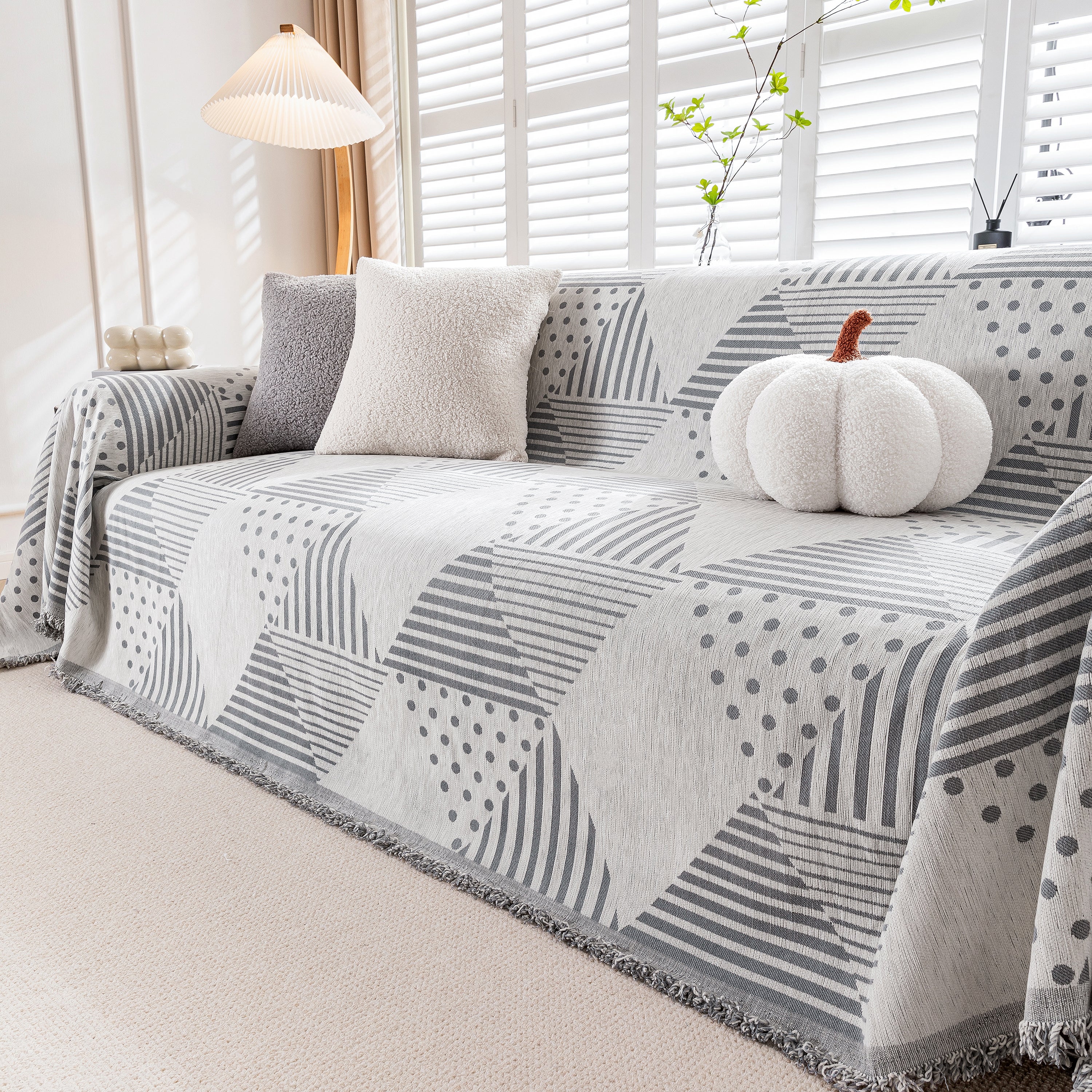 Chenille Geometric Patterned Sofa Throw, Couch Covers for Sectionals for Pets, Throw Cover for Couch - Image 32