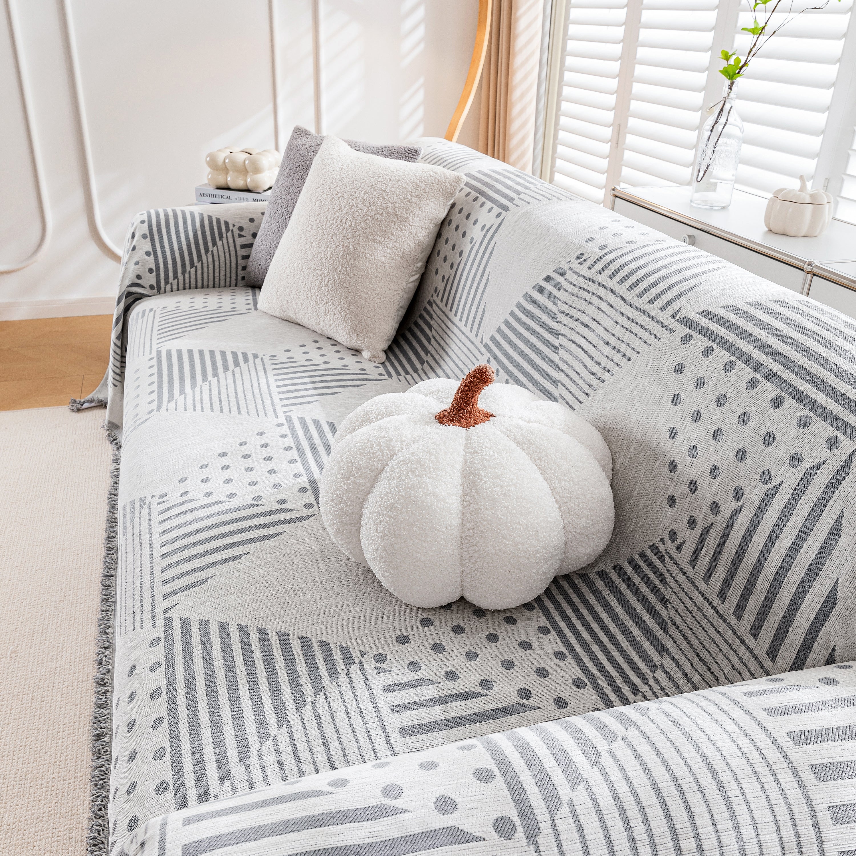 Chenille Geometric Patterned Sofa Throw, Couch Covers for Sectionals for Pets, Throw Cover for Couch - Image 33