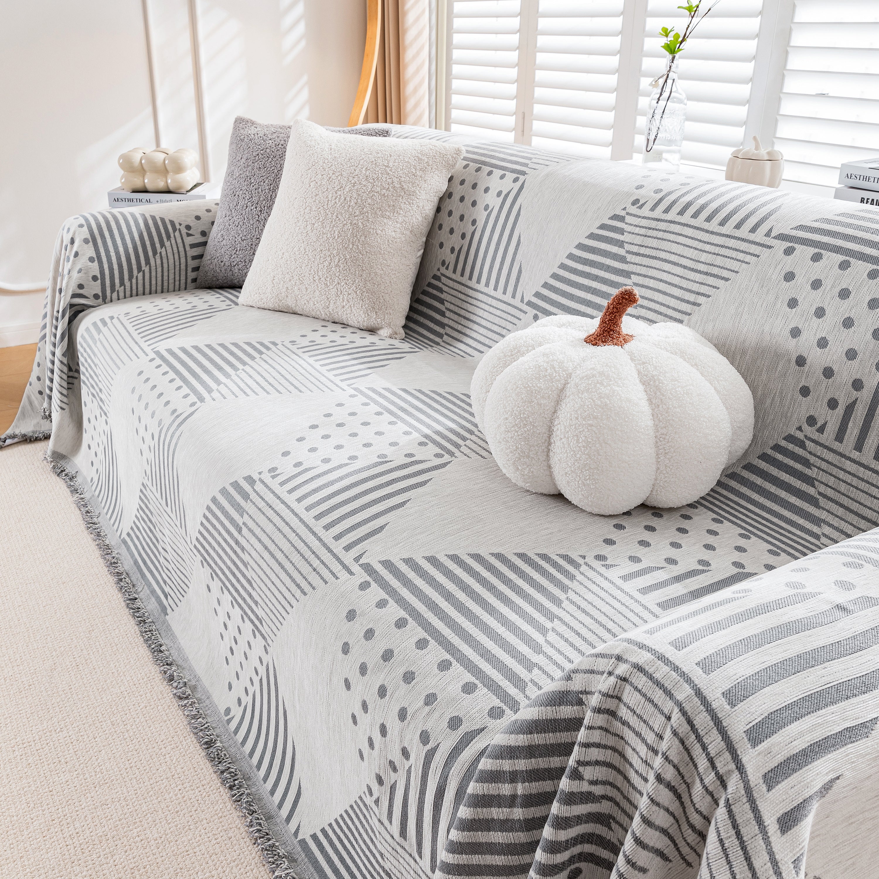 Chenille Geometric Patterned Sofa Throw, Couch Covers for Sectionals for Pets, Throw Cover for Couch - Image 34