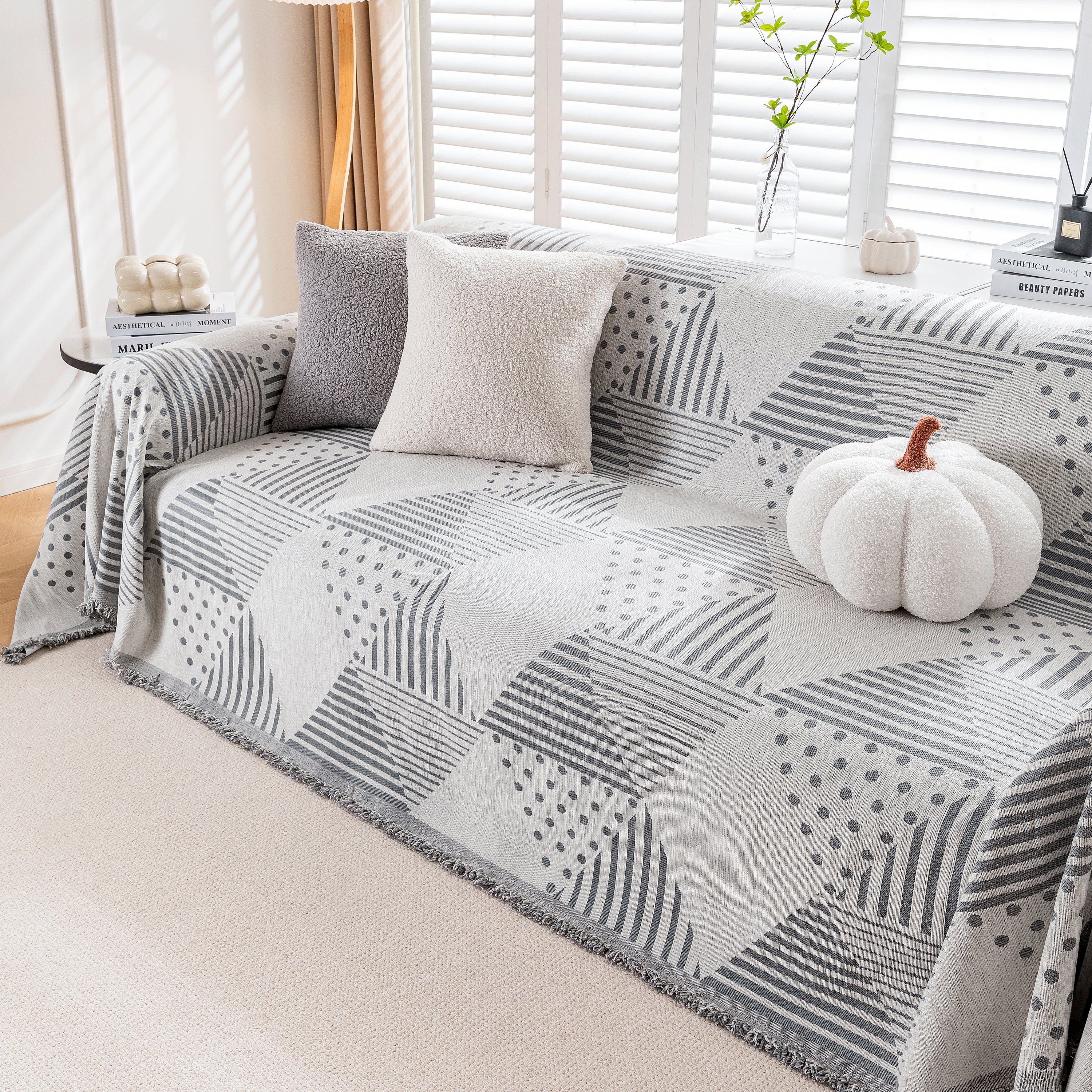 Chenille Geometric Patterned Sofa Throw, Couch Covers for Sectionals for Pets, Throw Cover for Couch - Image 37