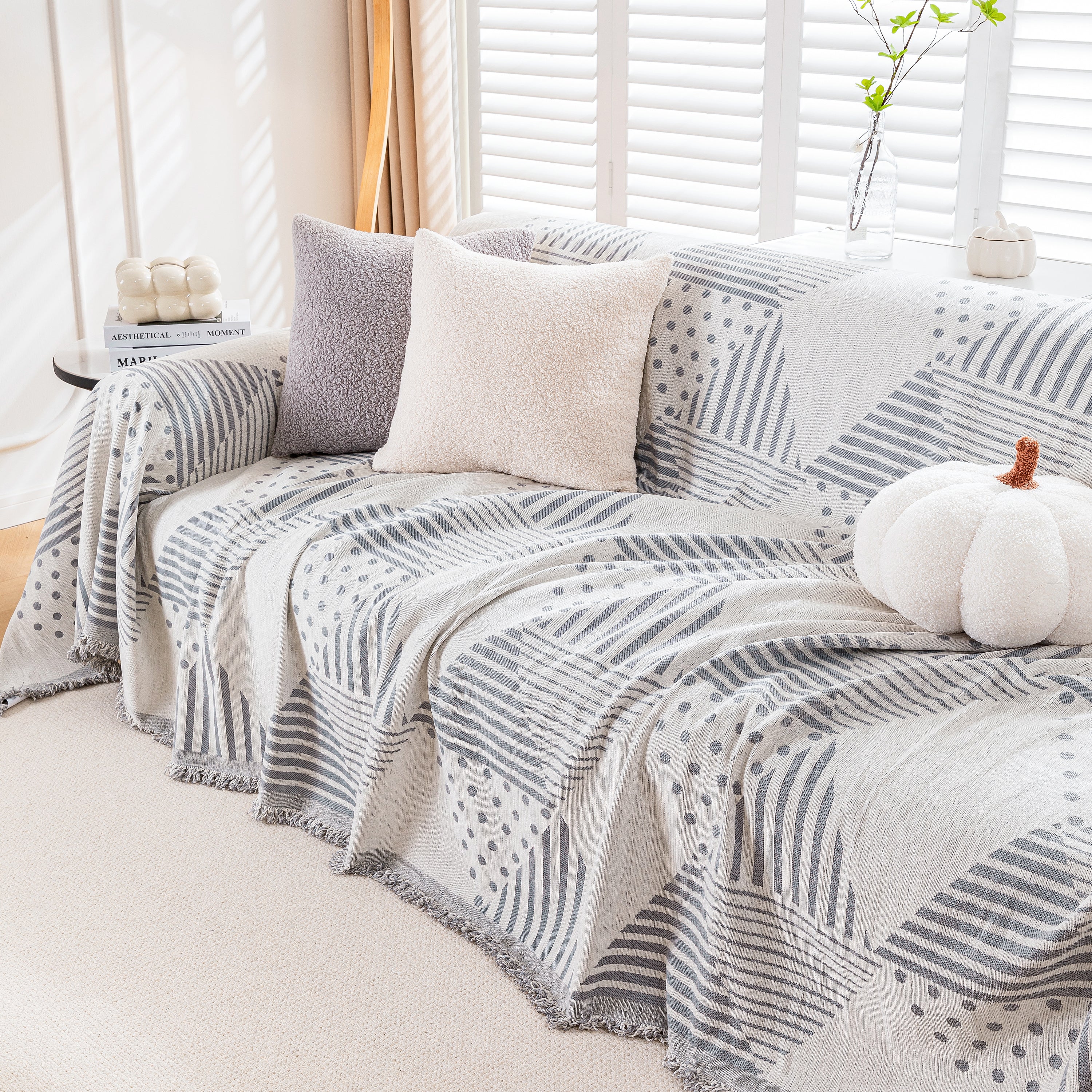 Chenille Geometric Patterned Sofa Throw, Couch Covers for Sectionals for Pets, Throw Cover for Couch - Image 46
