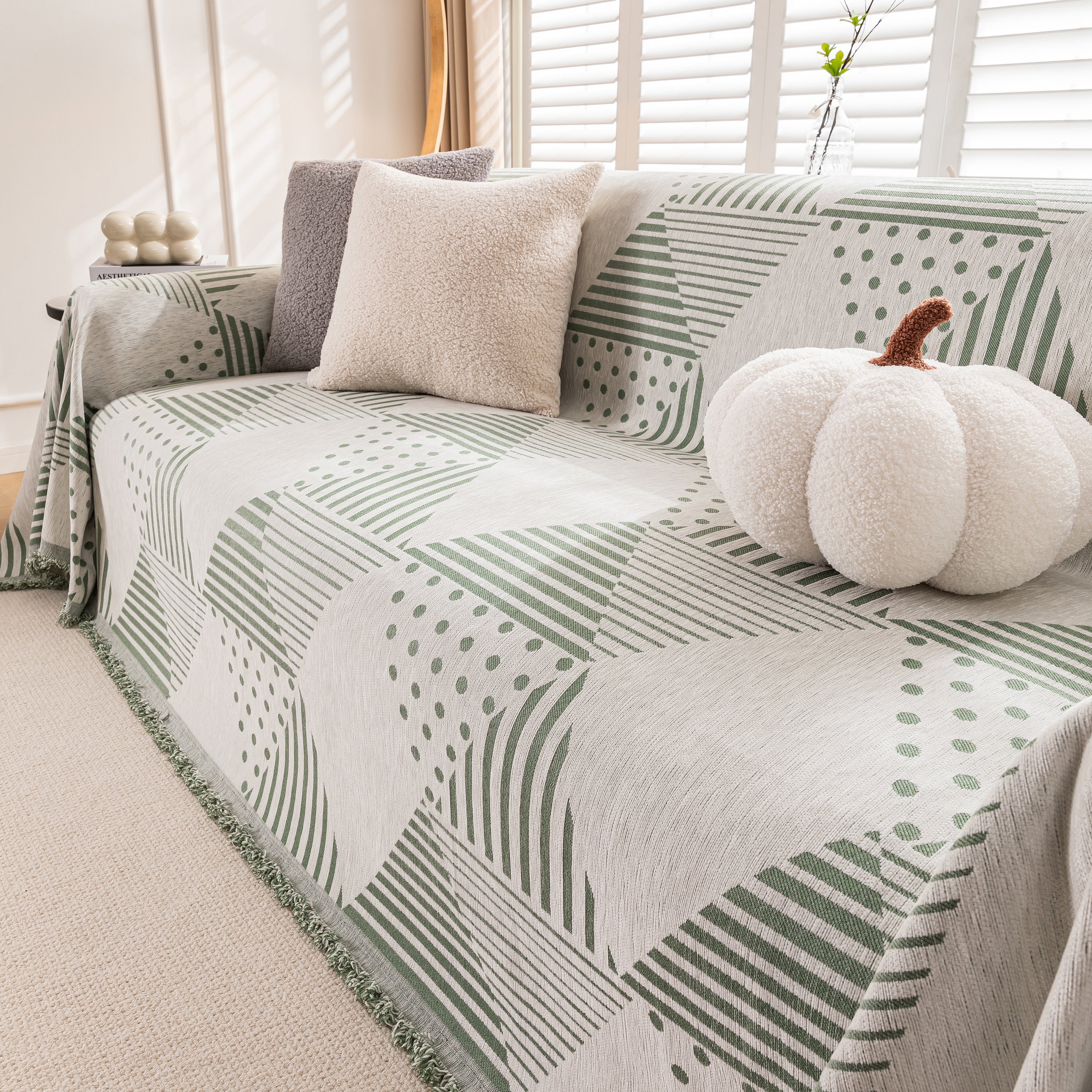 Chenille Geometric Patterned Sofa Throw, Couch Covers for Sectionals for Pets, Throw Cover for Couch - Image 56
