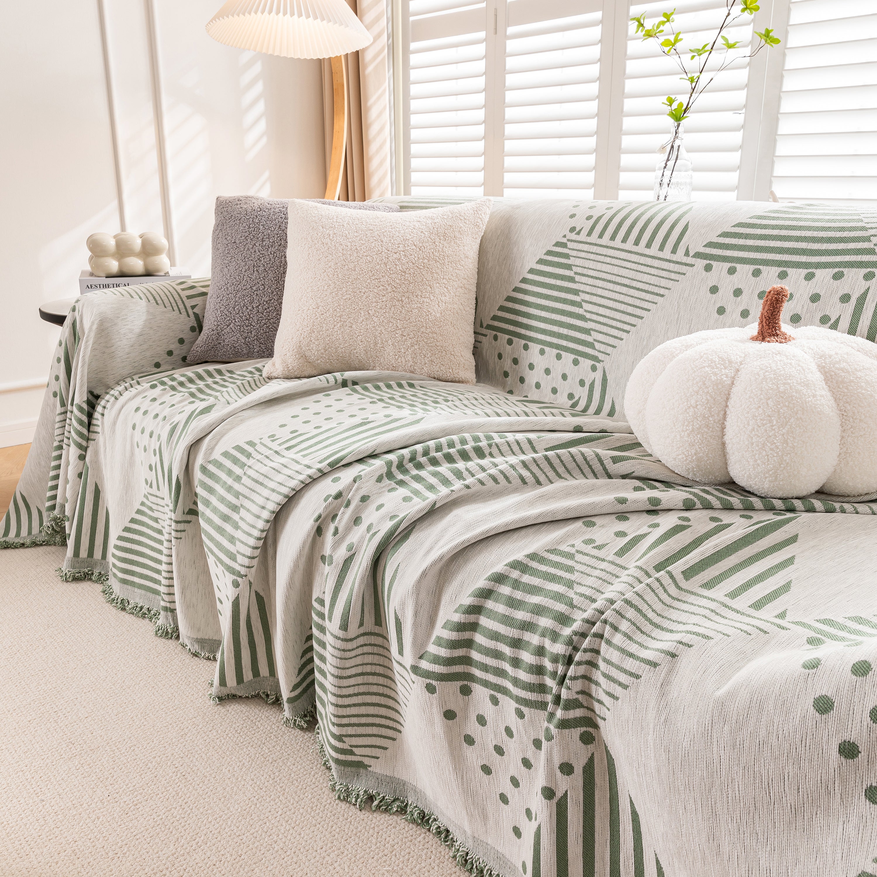 Chenille Geometric Patterned Sofa Throw, Couch Covers for Sectionals for Pets, Throw Cover for Couch - Image 66
