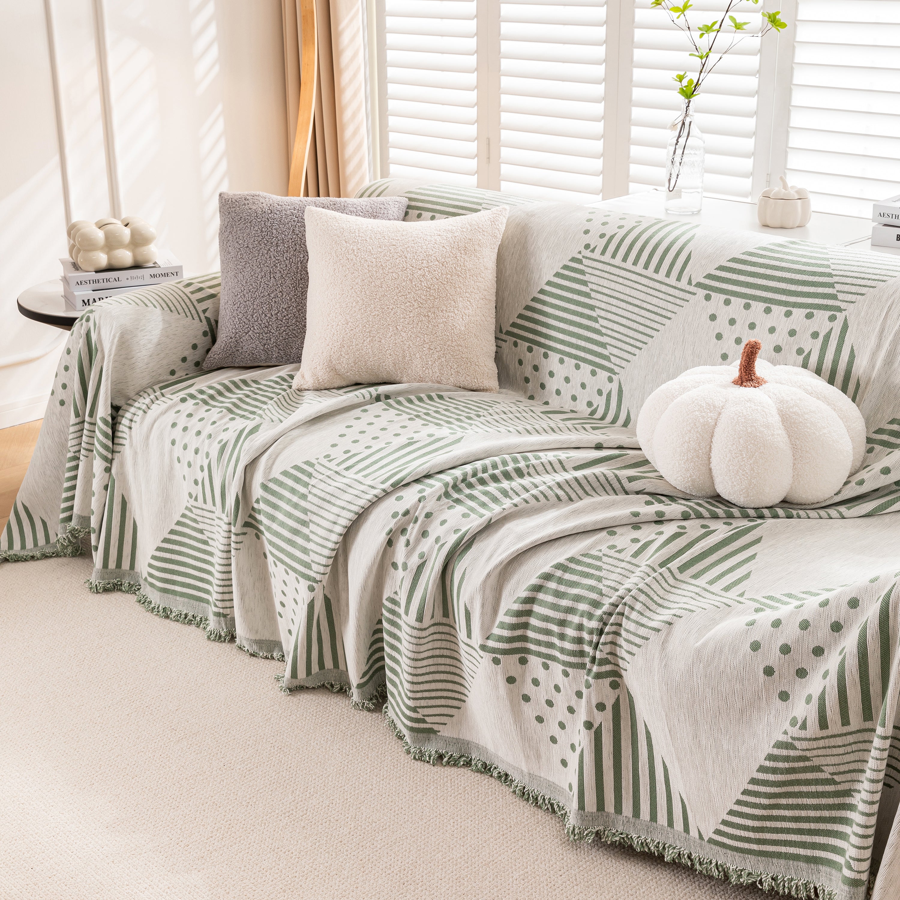 Chenille Geometric Patterned Sofa Throw, Couch Covers for Sectionals for Pets, Throw Cover for Couch - Image 68