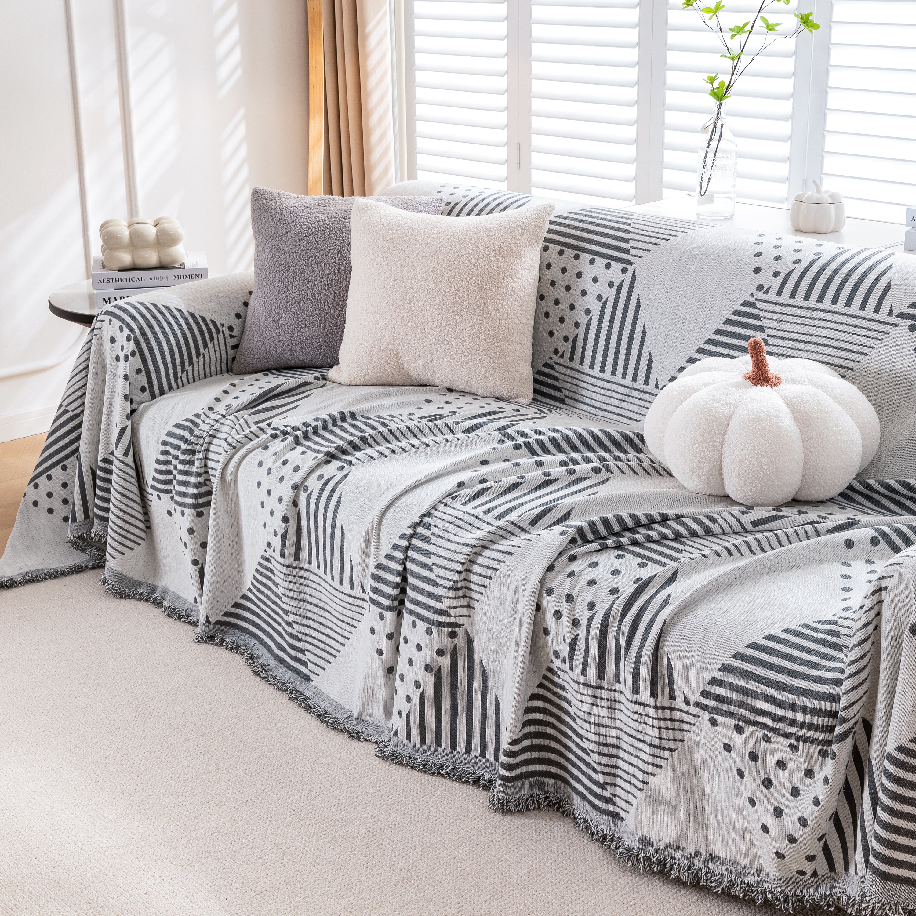 Chenille Geometric Patterned Sofa Throw, Couch Covers for Sectionals for Pets, Throw Cover for Couch - Image 93