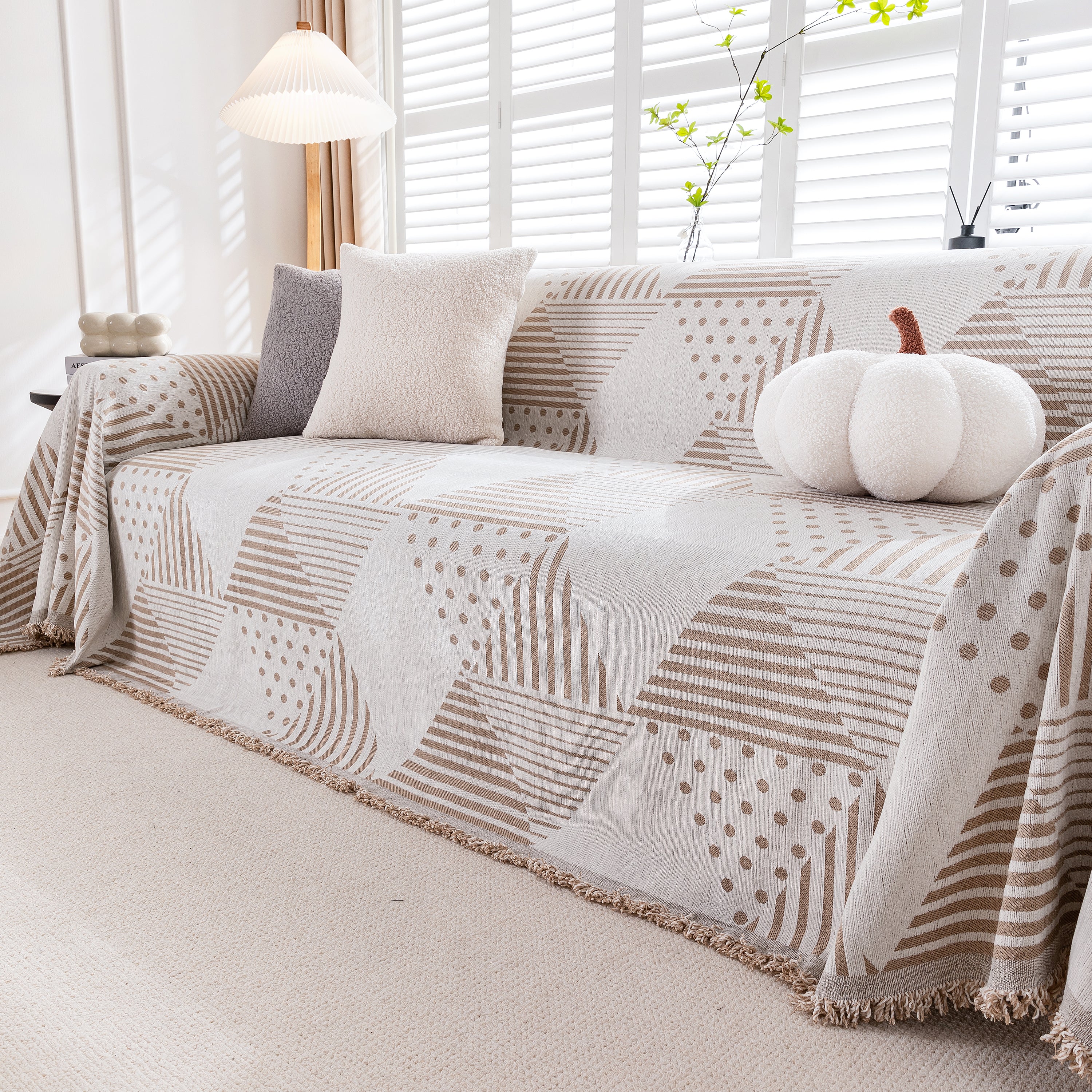 Chenille Geometric Patterned Sofa Throw, Couch Covers for Sectionals for Pets, Throw Cover for Couch - Image 99
