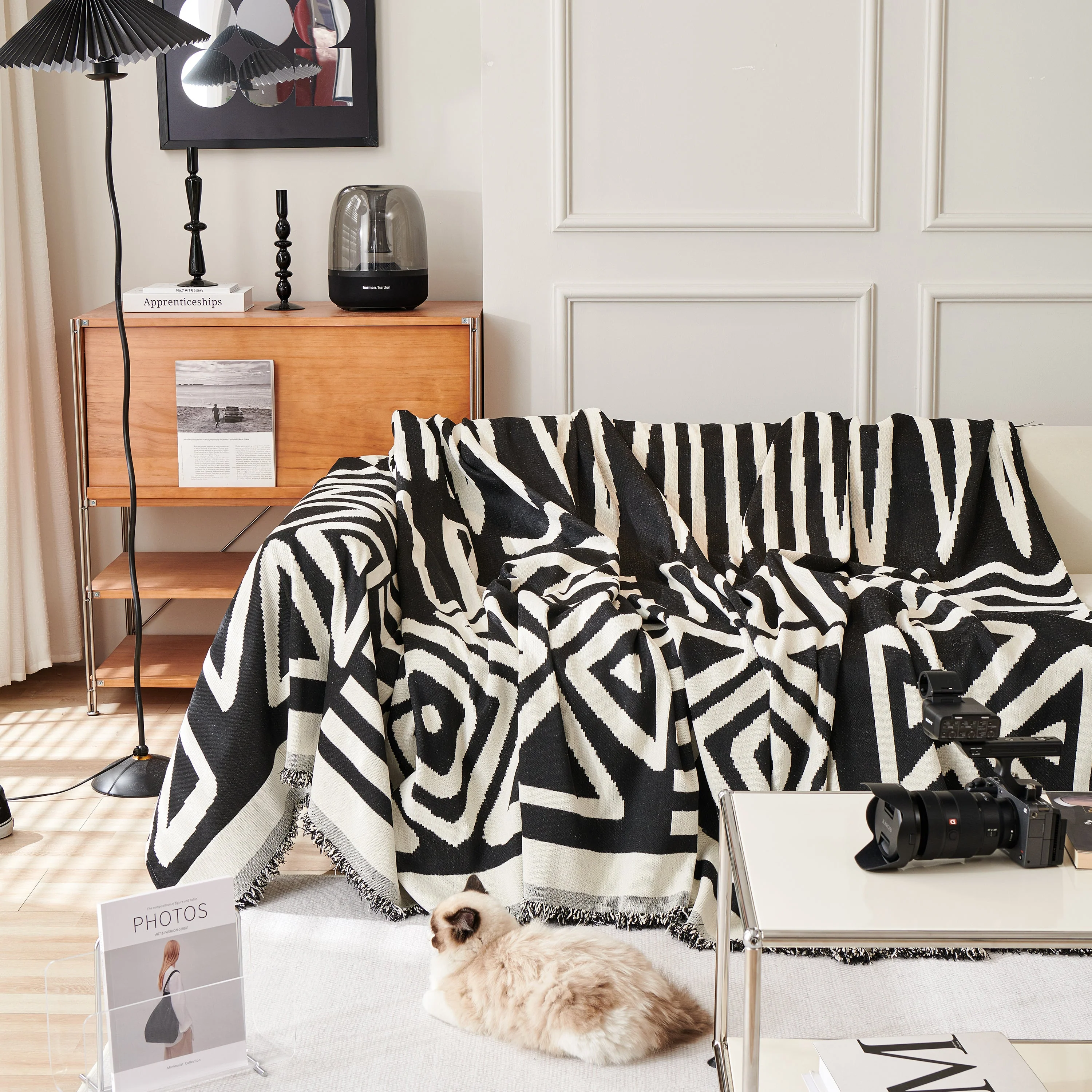 Chenille Geometric Sofa Throw Blanket, Boho Washable Furniture Throw Covers for Sofa - Image 10