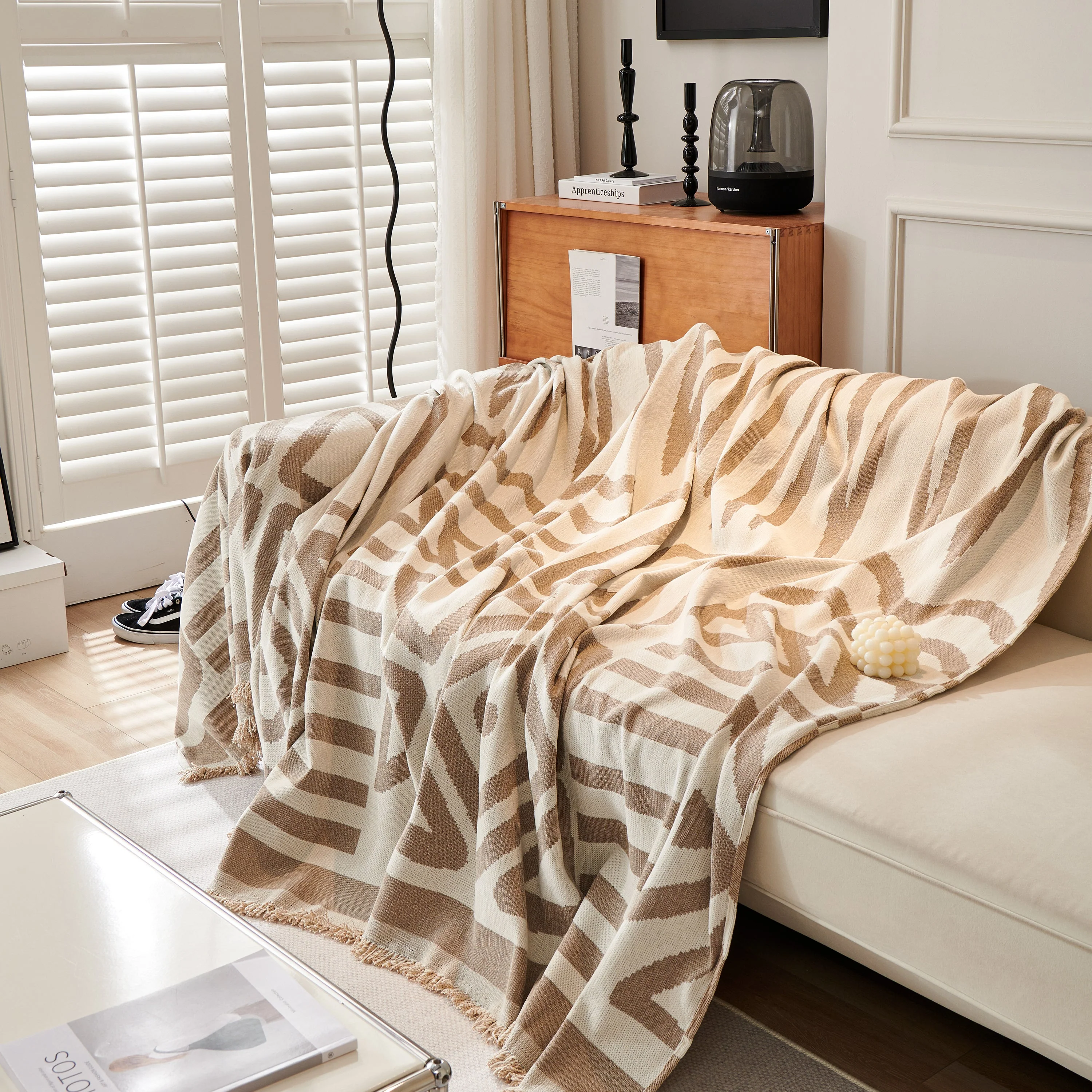Chenille Geometric Sofa Throw Blanket, Boho Washable Furniture Throw Covers for Sofa - Image 100