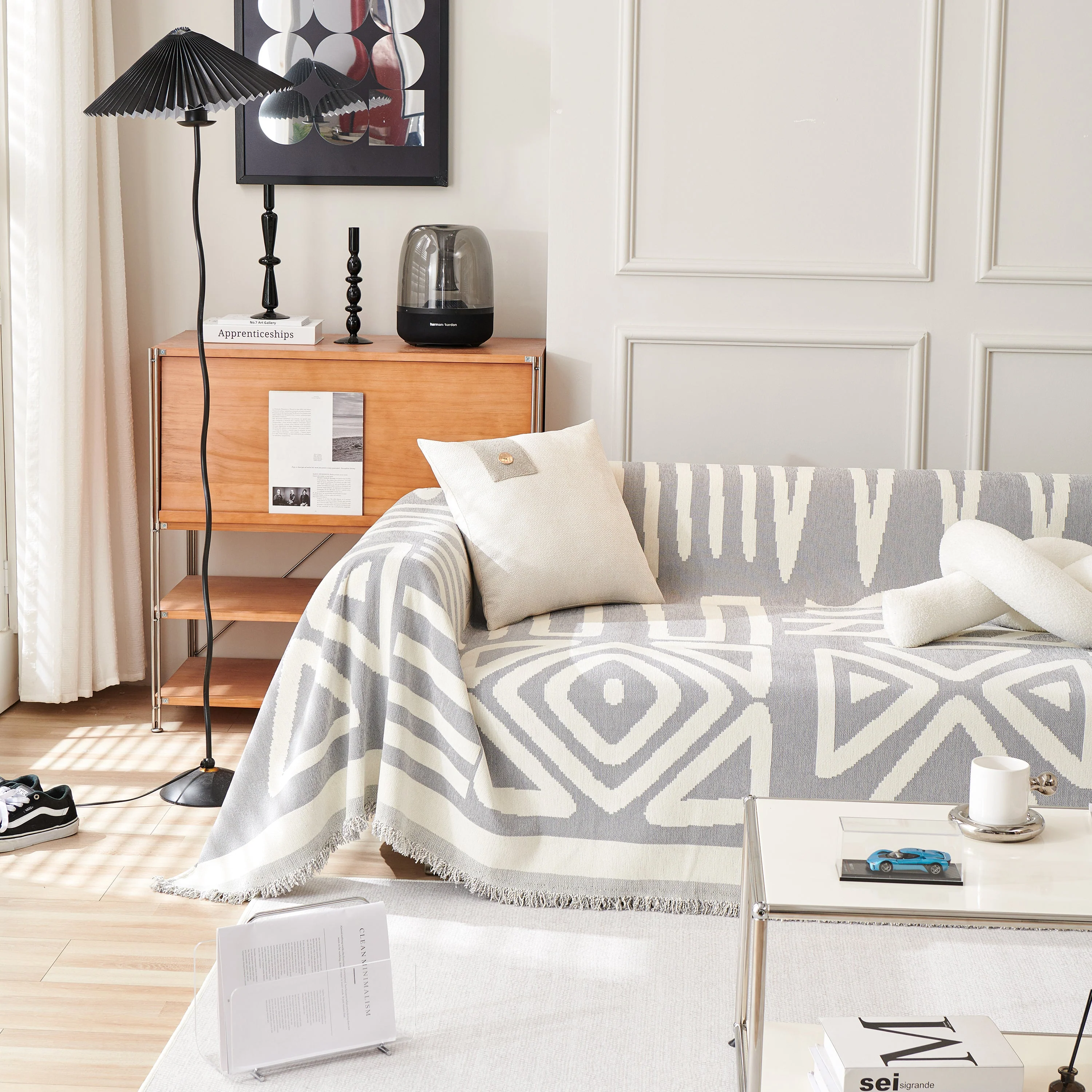 Chenille Geometric Sofa Throw Blanket, Boho Washable Furniture Throw Covers for Sofa - Image 105