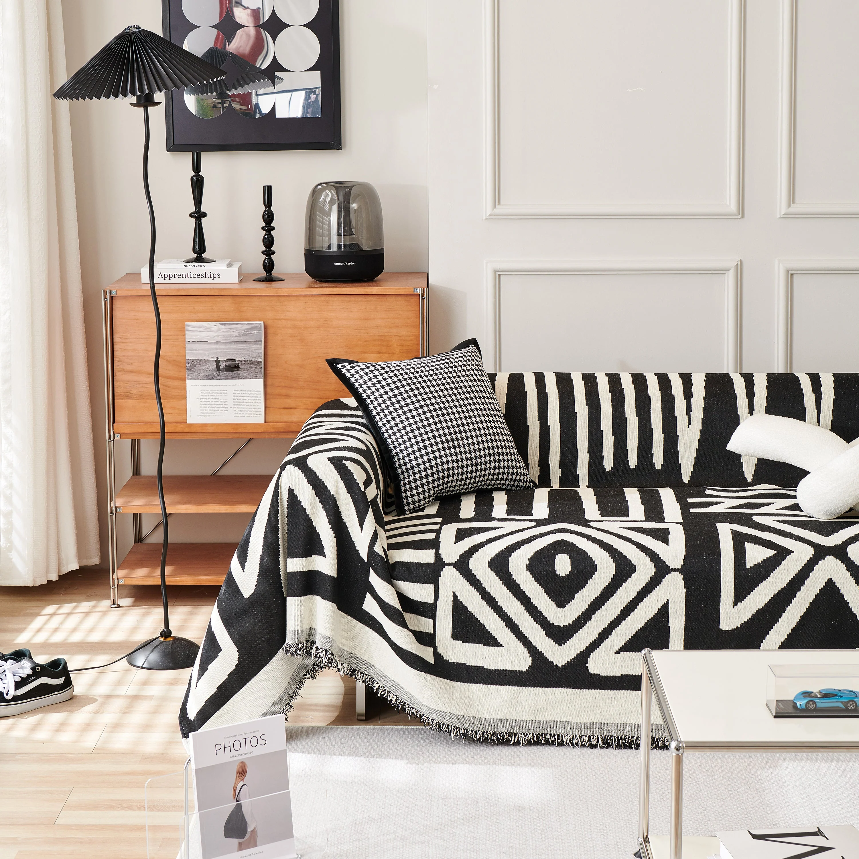 Chenille Geometric Sofa Throw Blanket, Boho Washable Furniture Throw Covers for Sofa - Image 11